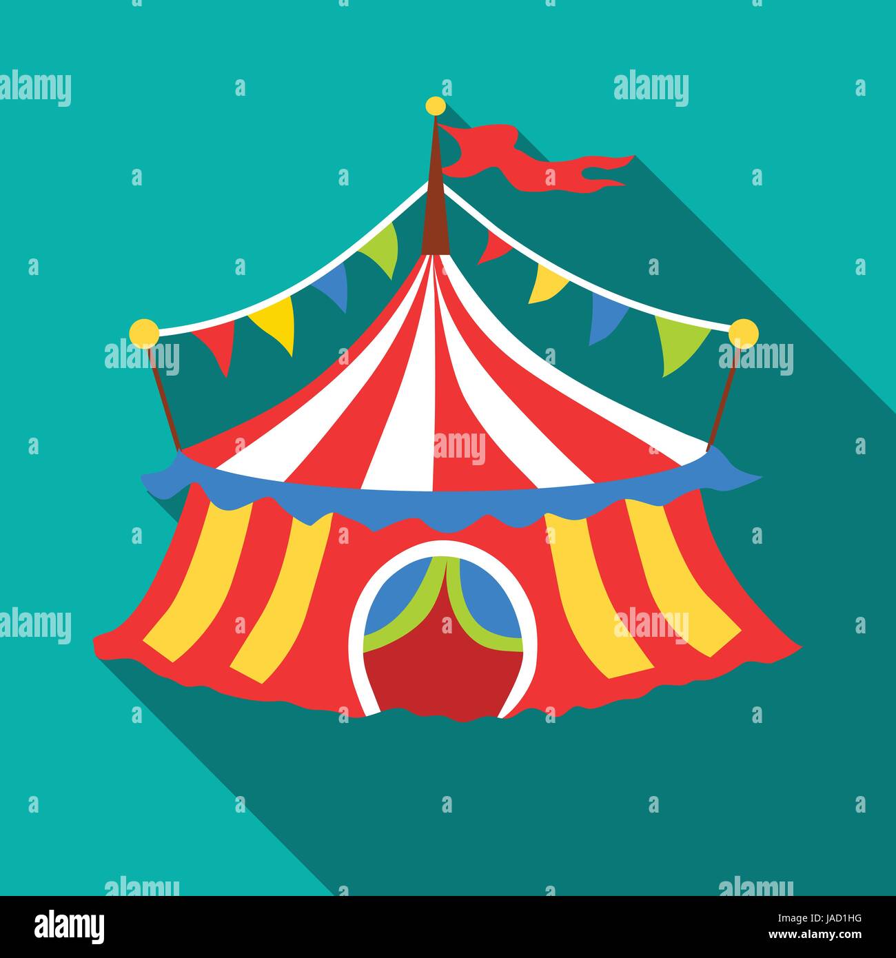 Circus tent icon. Flat illustration of circus tent vector icon for web ...