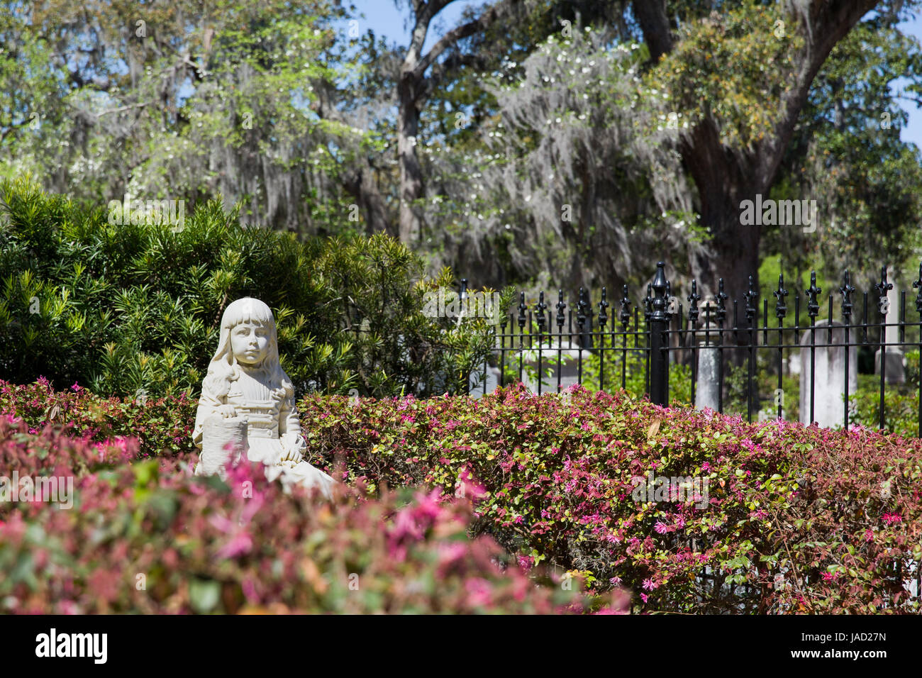 Little Gracie statue in historic Bonaventure Cemetery, Savannah. The