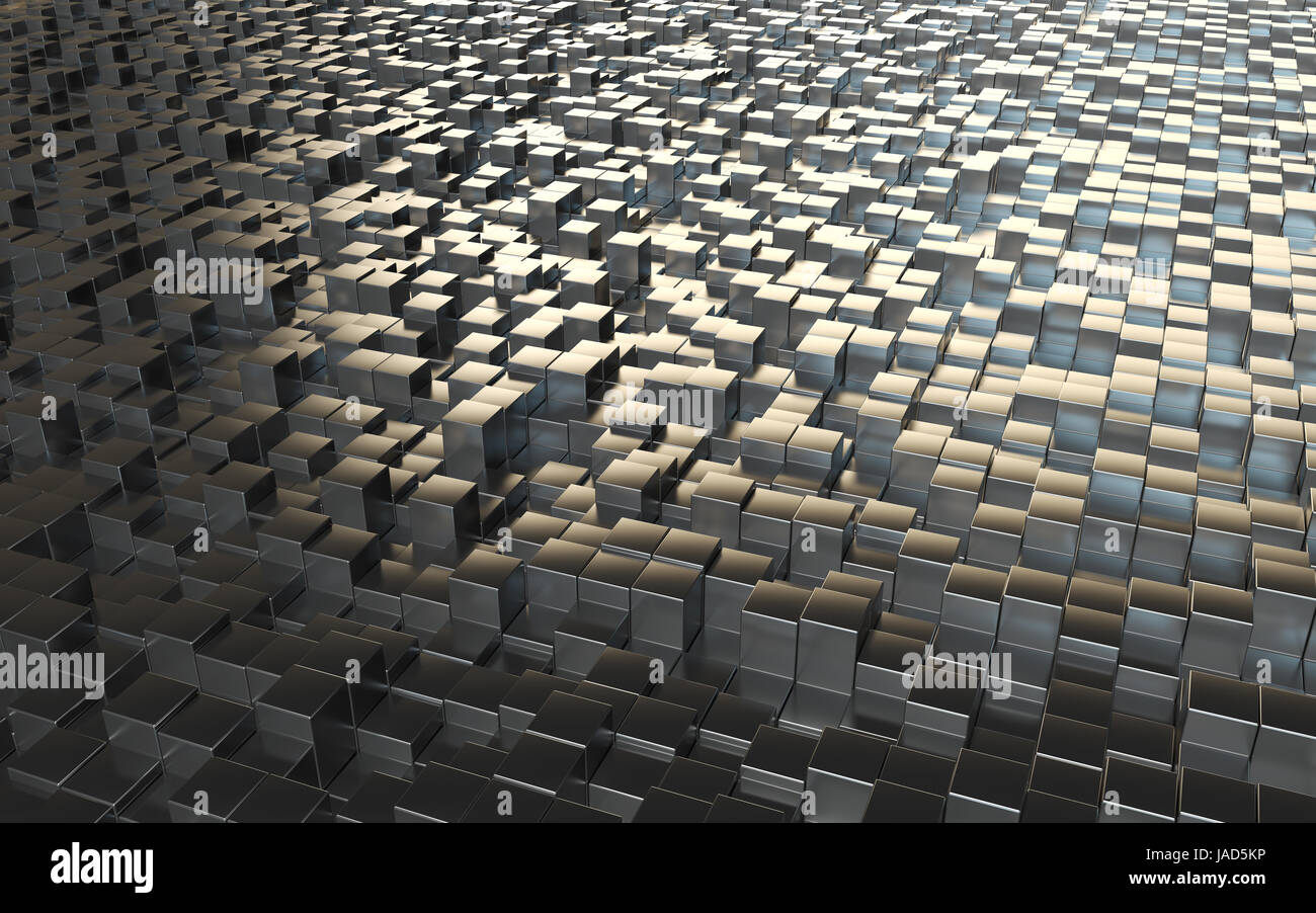 abstract background with steel cubes made in 3d Stock Photo - Alamy