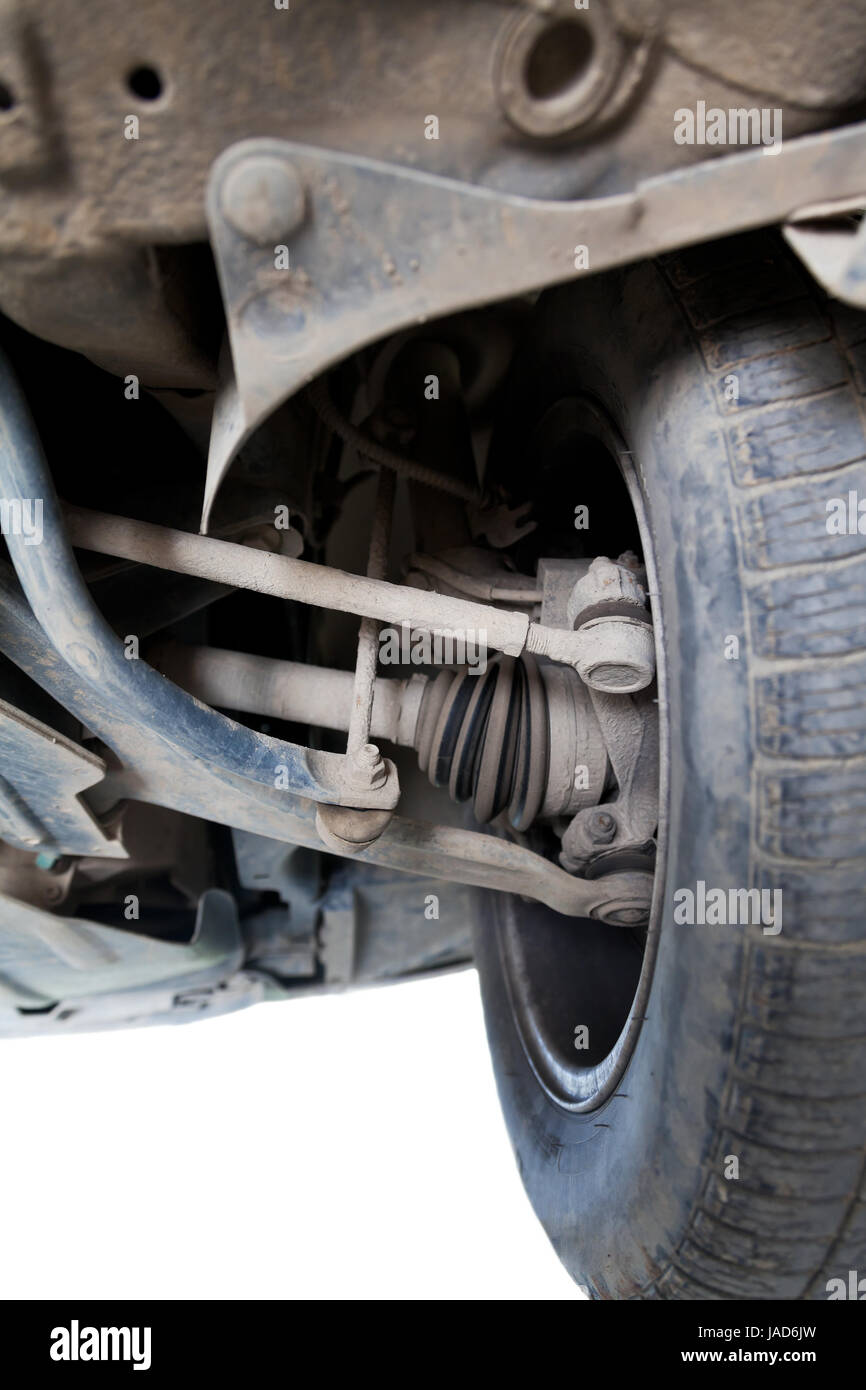 inspection of vehicle suspension at service station Stock Photo Alamy