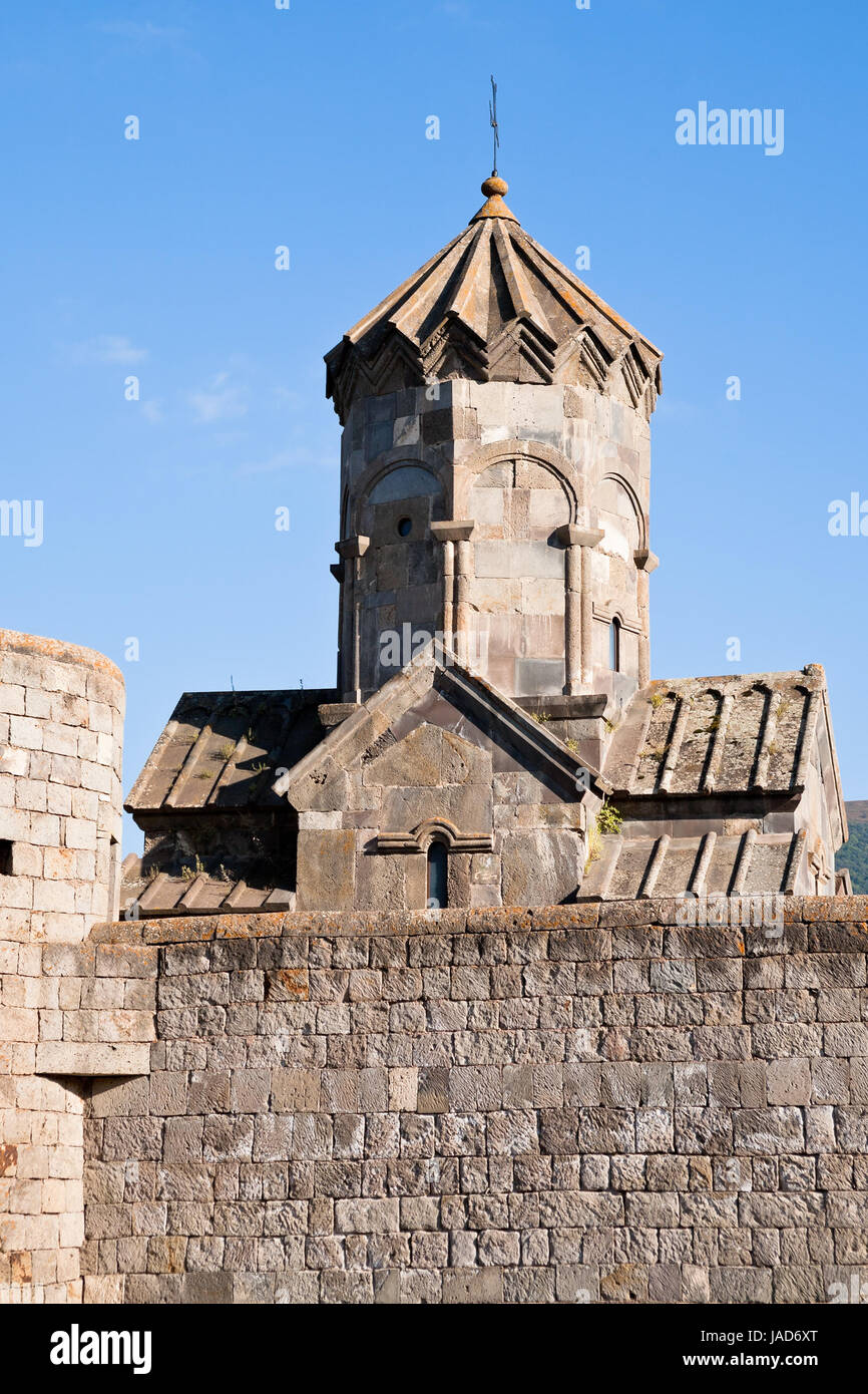 tower of St. Astvatsatsin chapel church in Tatev Monastery in Armenia ...