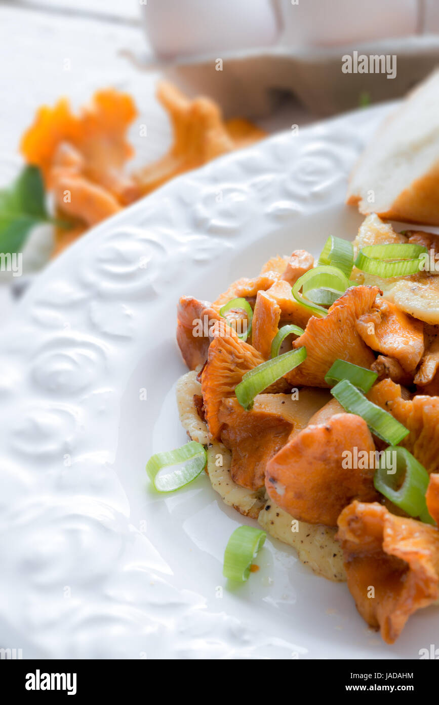 have breakfast omelette with chanterelles Stock Photo Alamy