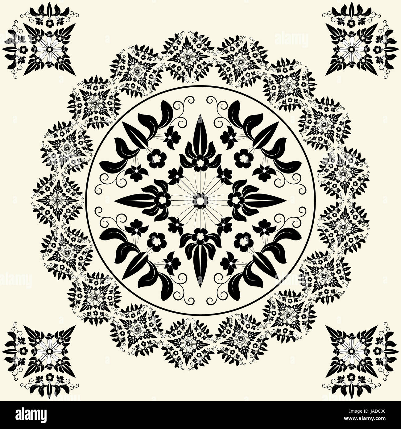 circular pattern of traditional motifs and ancient oriental ornaments ...