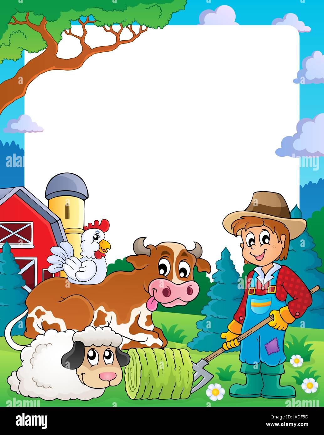 Farm theme frame 3 - picture illustration Stock Photo - Alamy