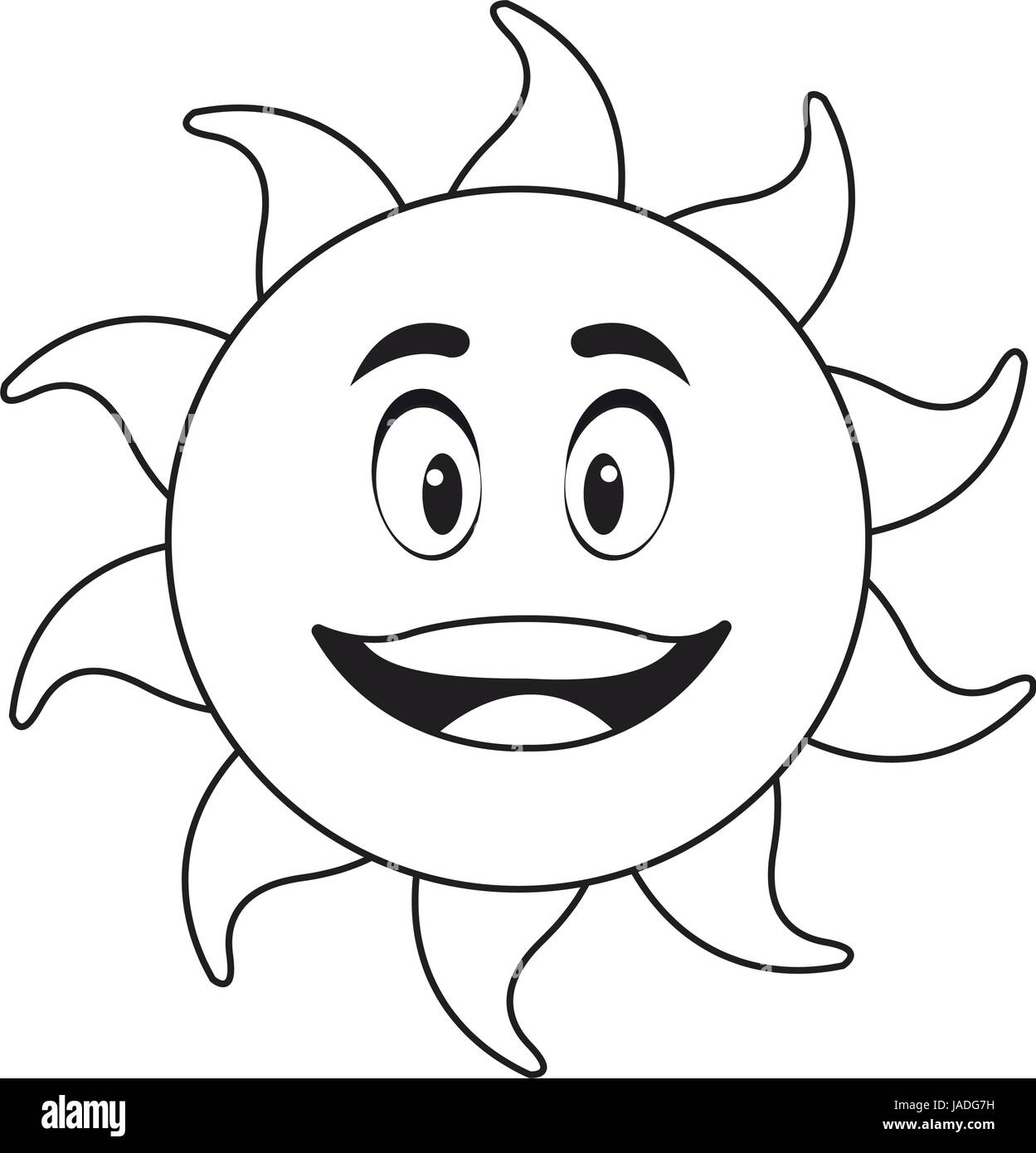 Sun cartoon clipart Black and White Stock Photos & Images - Alamy