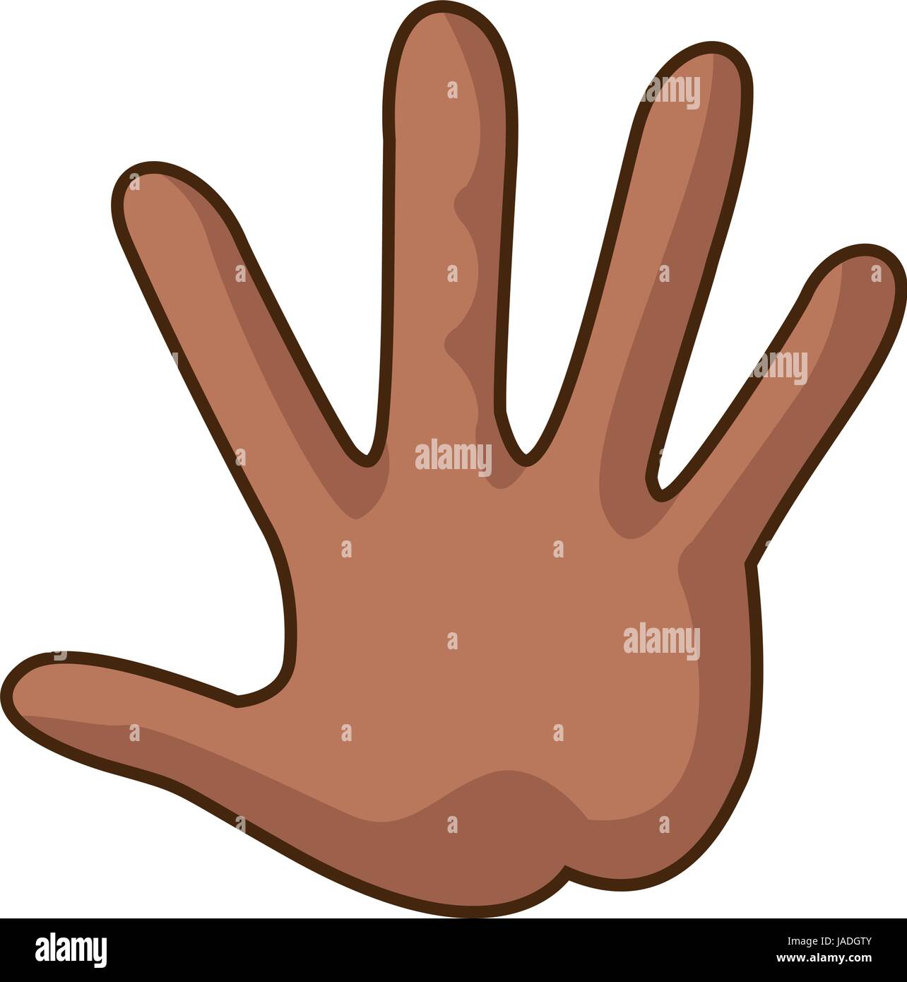 cartoon hand showing the five fingers vector illustration Stock Vector