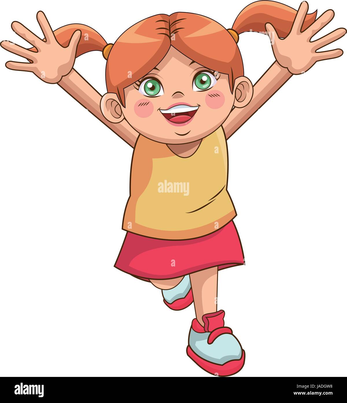 cute little girl character happy smiling image Stock Vector Image & Art ...