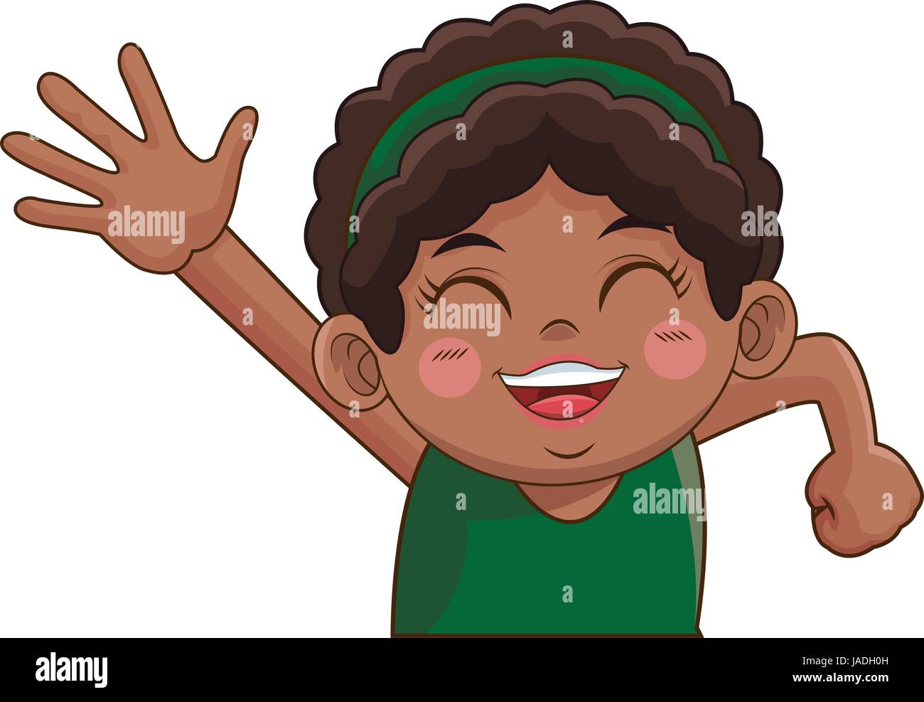 cartoon african american girl with curly hair Stock Vector Image & Art