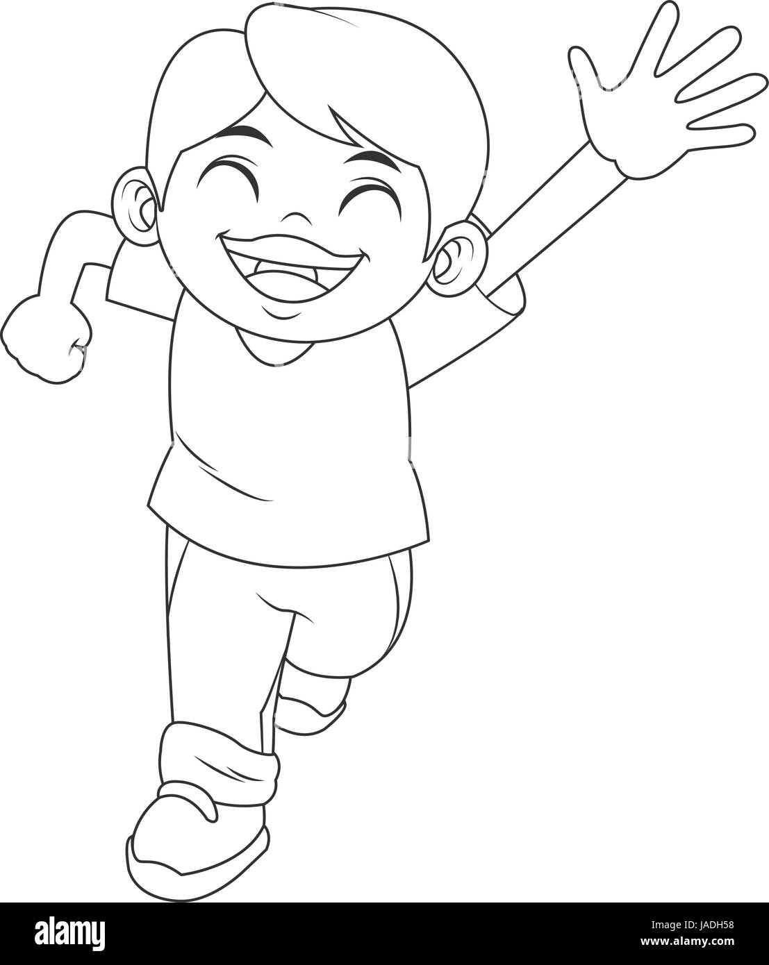 cute boy character comic young happy icon Stock Vector Image & Art - Alamy