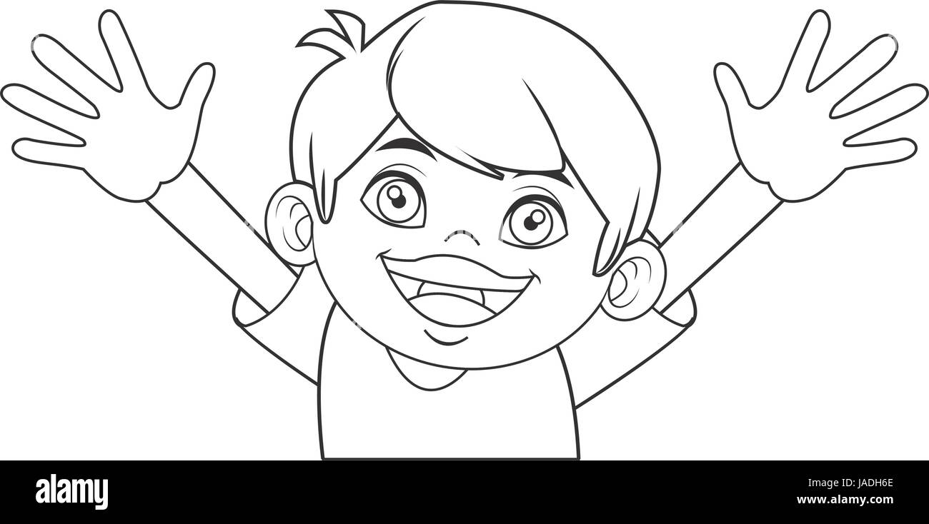 cute boy character comic young happy icon Stock Vector Image & Art - Alamy
