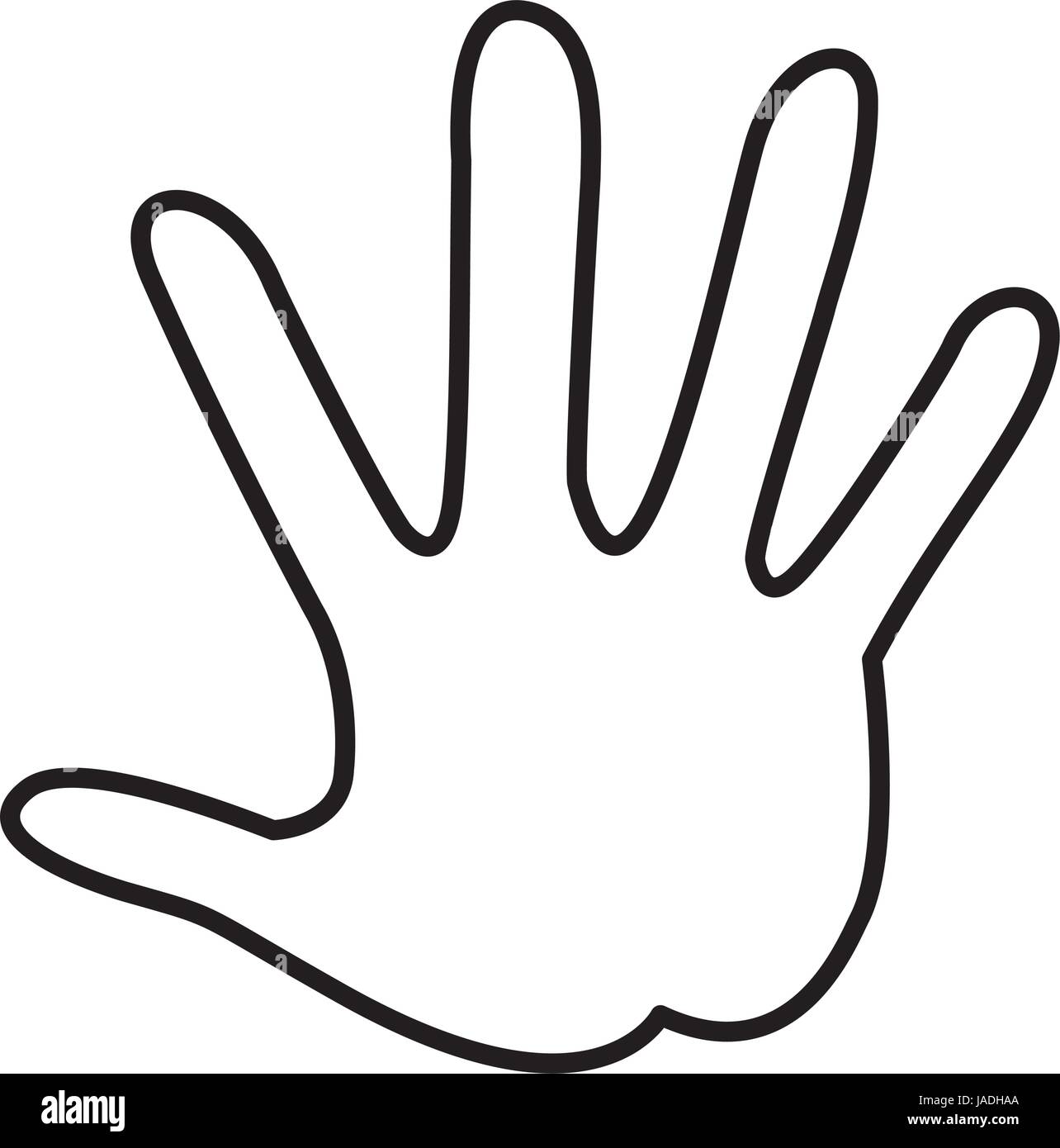 outlined hand showing five finger palm image Stock Vector Image