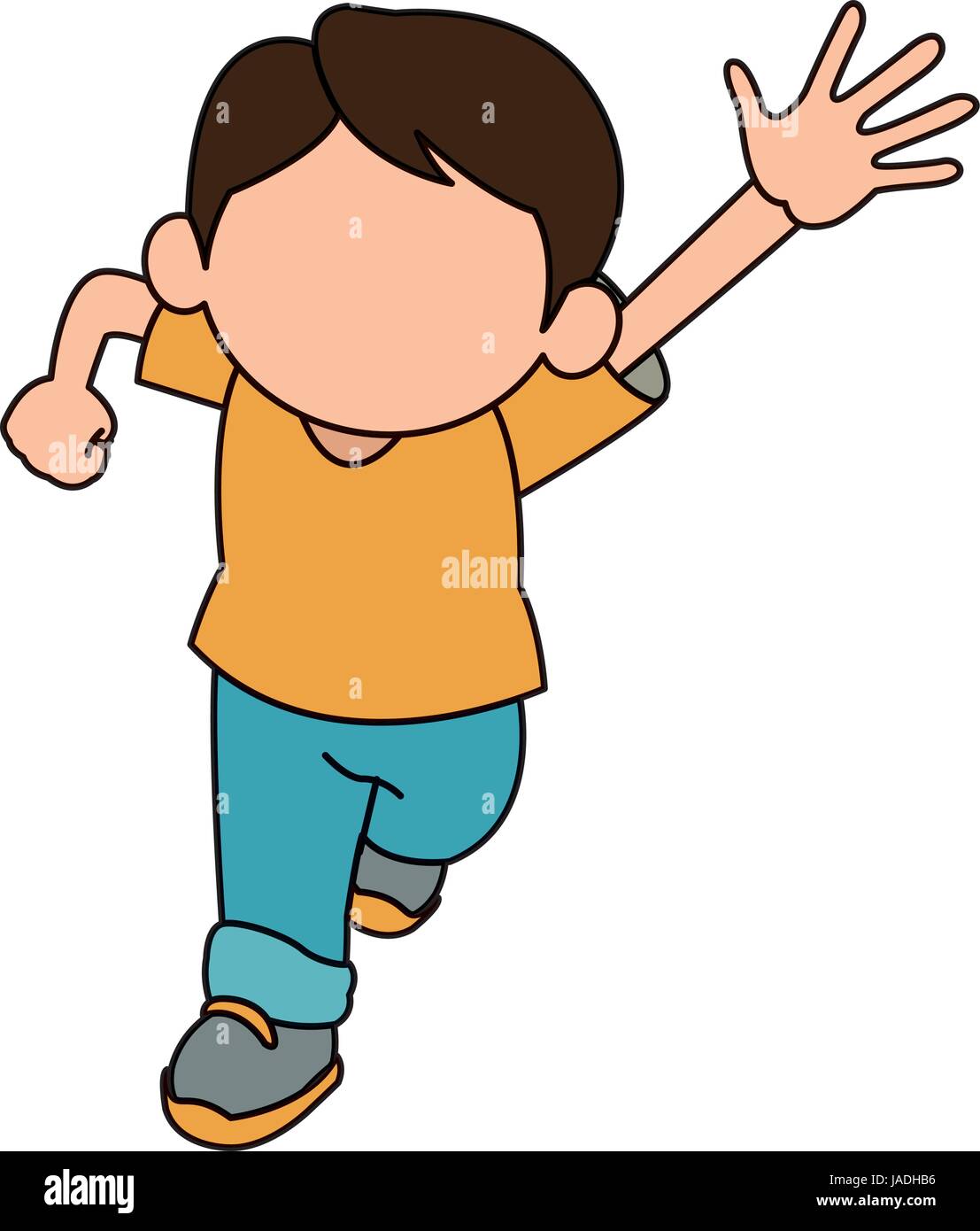 cute boy character comic young happy icon Stock Vector Image & Art - Alamy