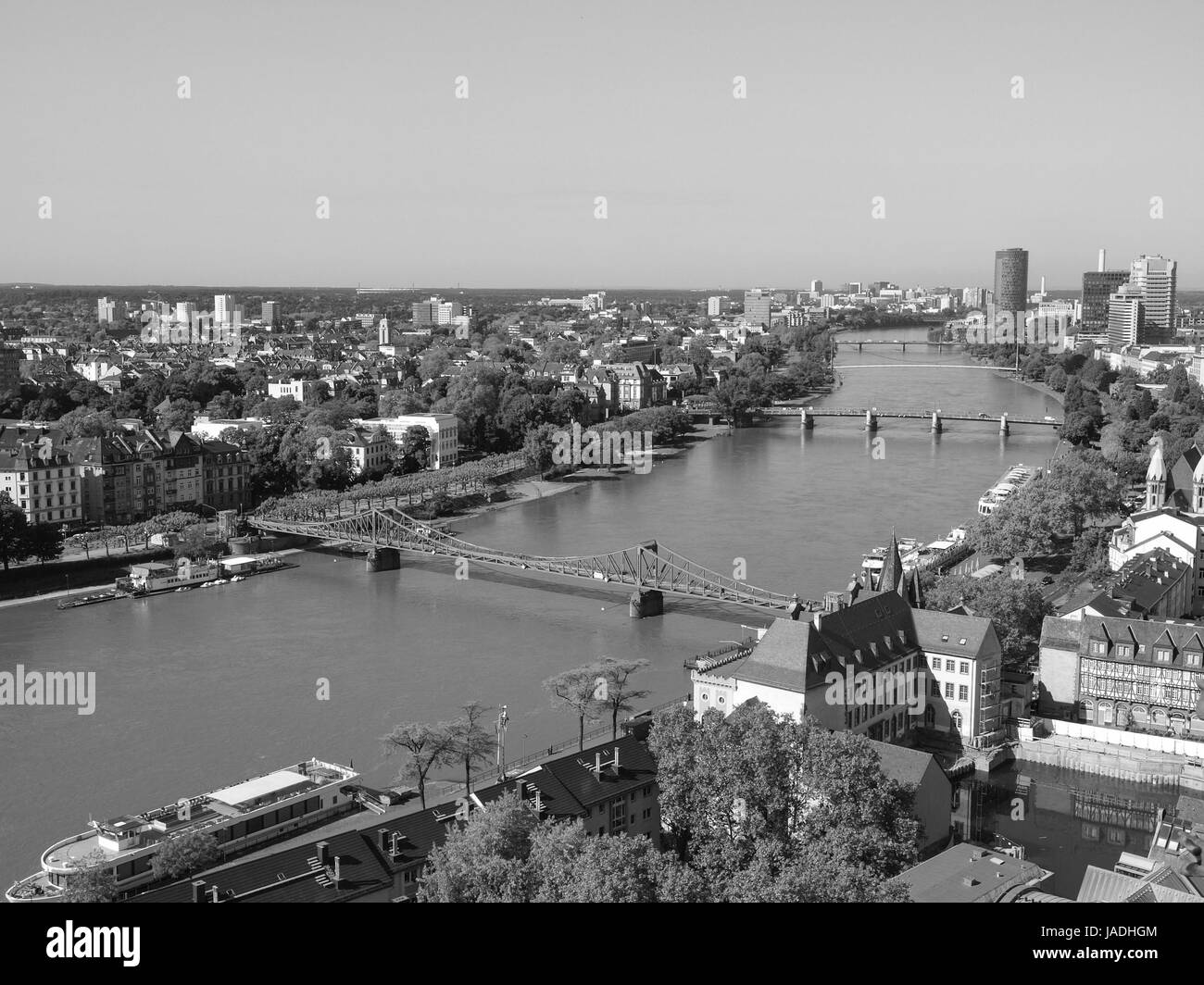 German river main aerial view Black and White Stock Photos & Images - Alamy
