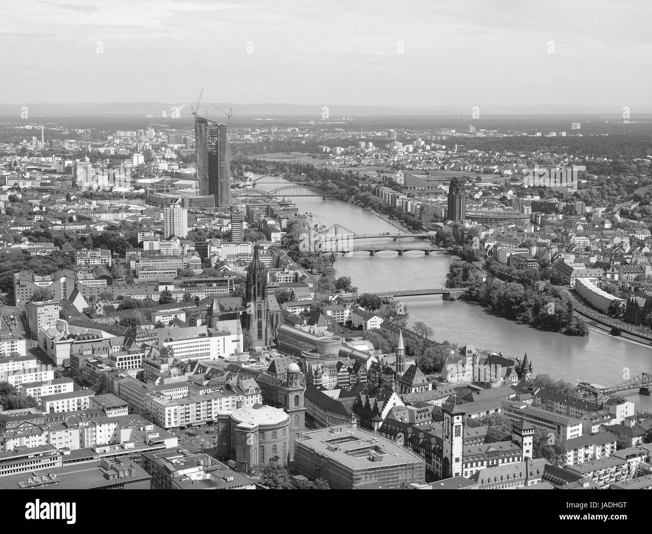 Panorama of frankfurt main Black and White Stock Photos & Images - Alamy