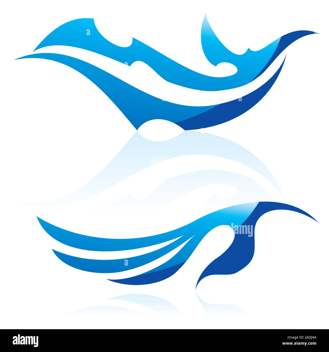 Vector illustration of abstract blue waves on white background #8 Stock ...