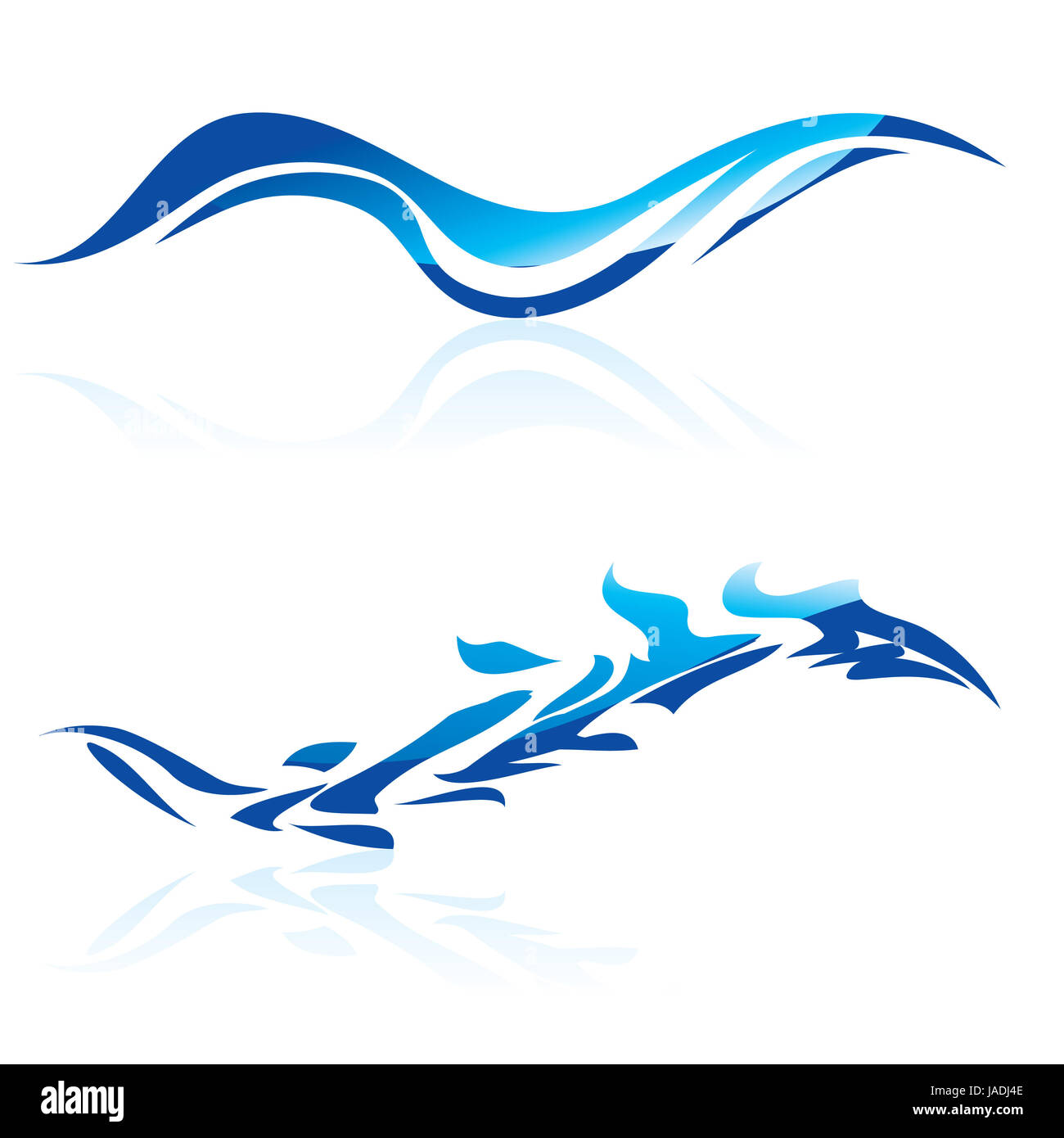 Vector illustration of abstract blue waves on black background #10 ...
