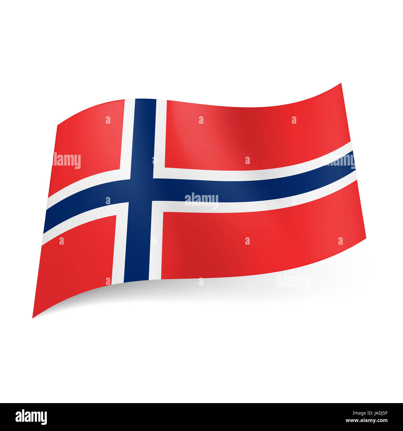 National flag of Norway: white bordered blue Scandinavian cross on red  background Stock Photo - Alamy