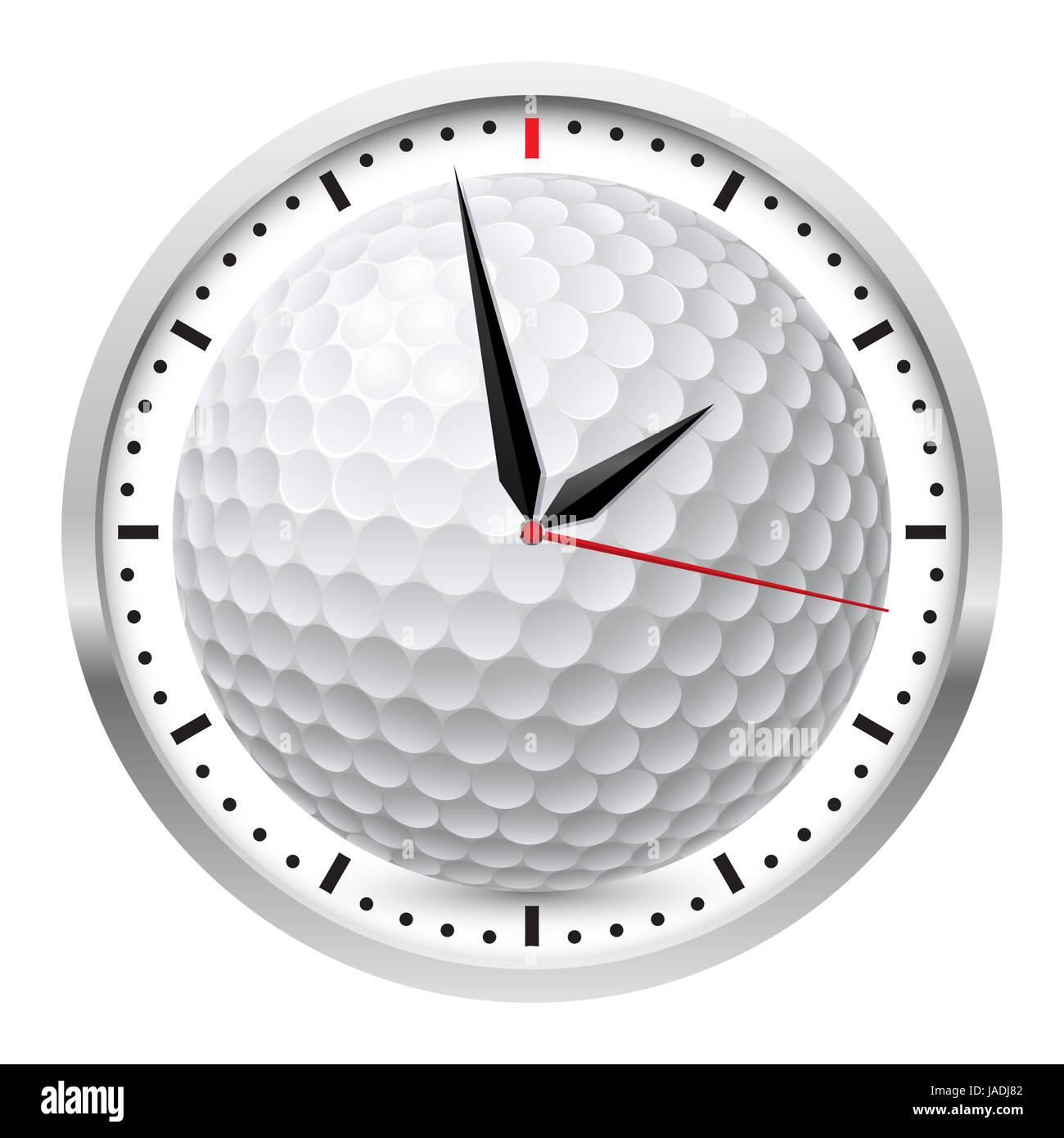 Wall clock. Golf style. Illustration on white background Stock Photo