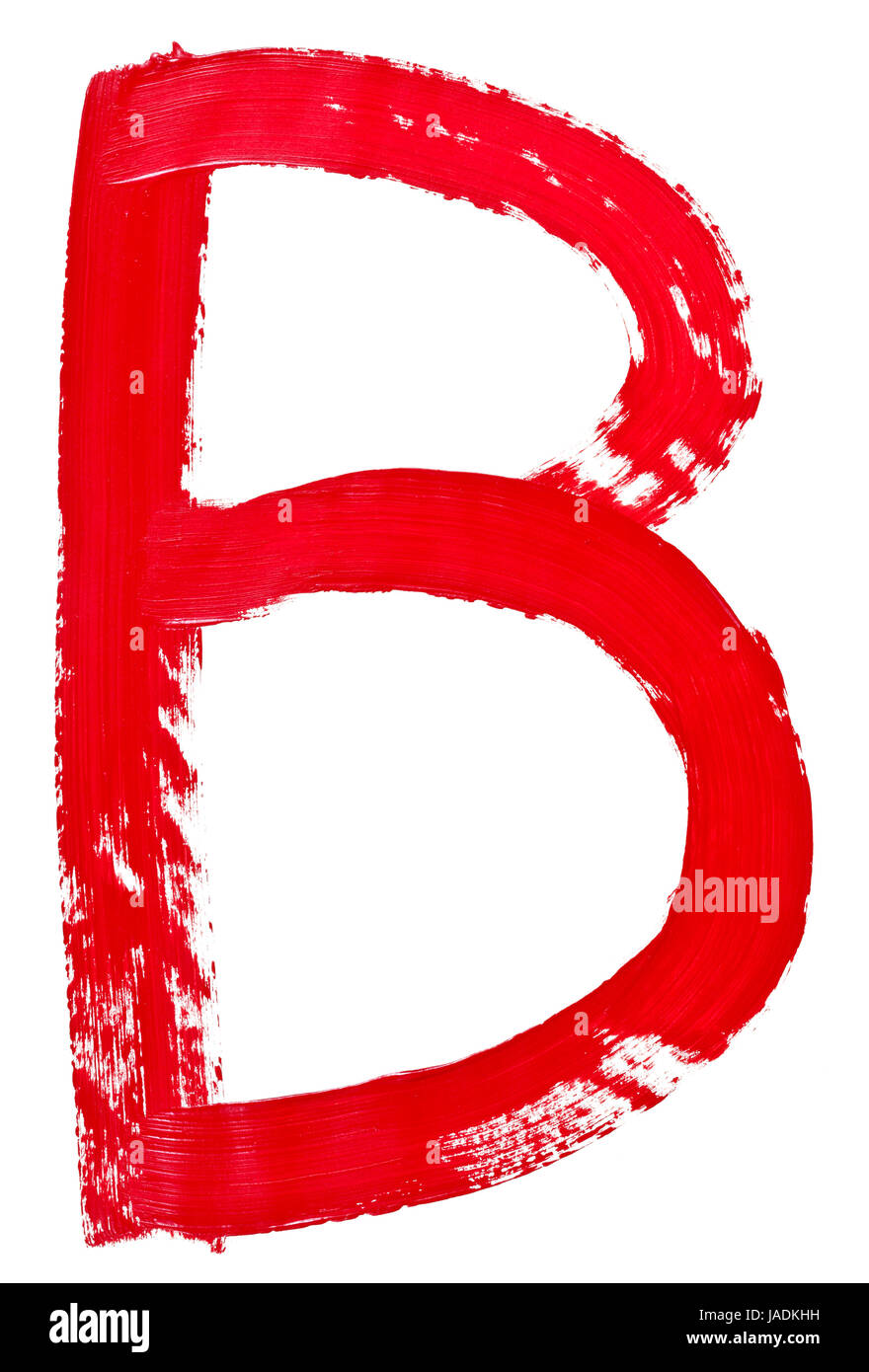 Capital Letter B Hand Painted By Red Brush On White Background Stock Photo Alamy