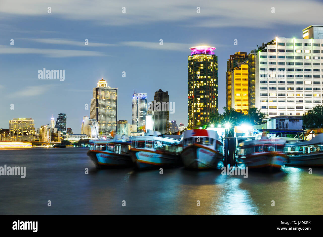 Bangkok skyline at night Stock Photo - Alamy