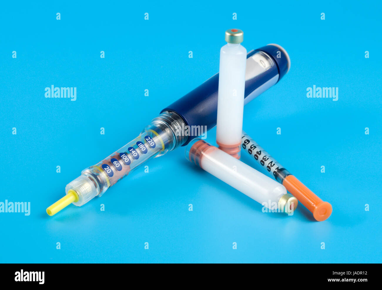 Insulin pen injection,and some medical equipment Stock Photo Alamy