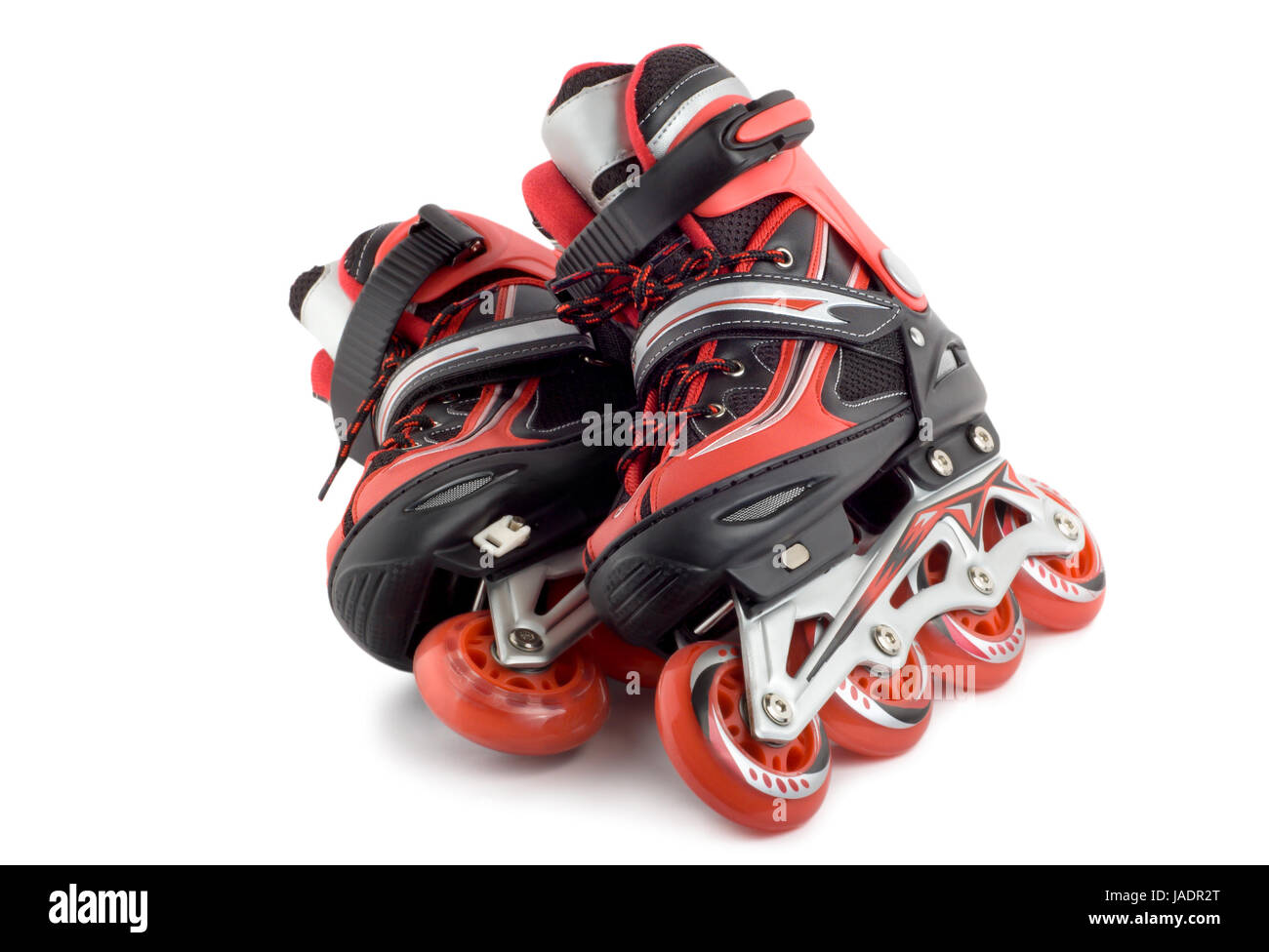 Red rollerscates isolated on a white background Stock Photo - Alamy