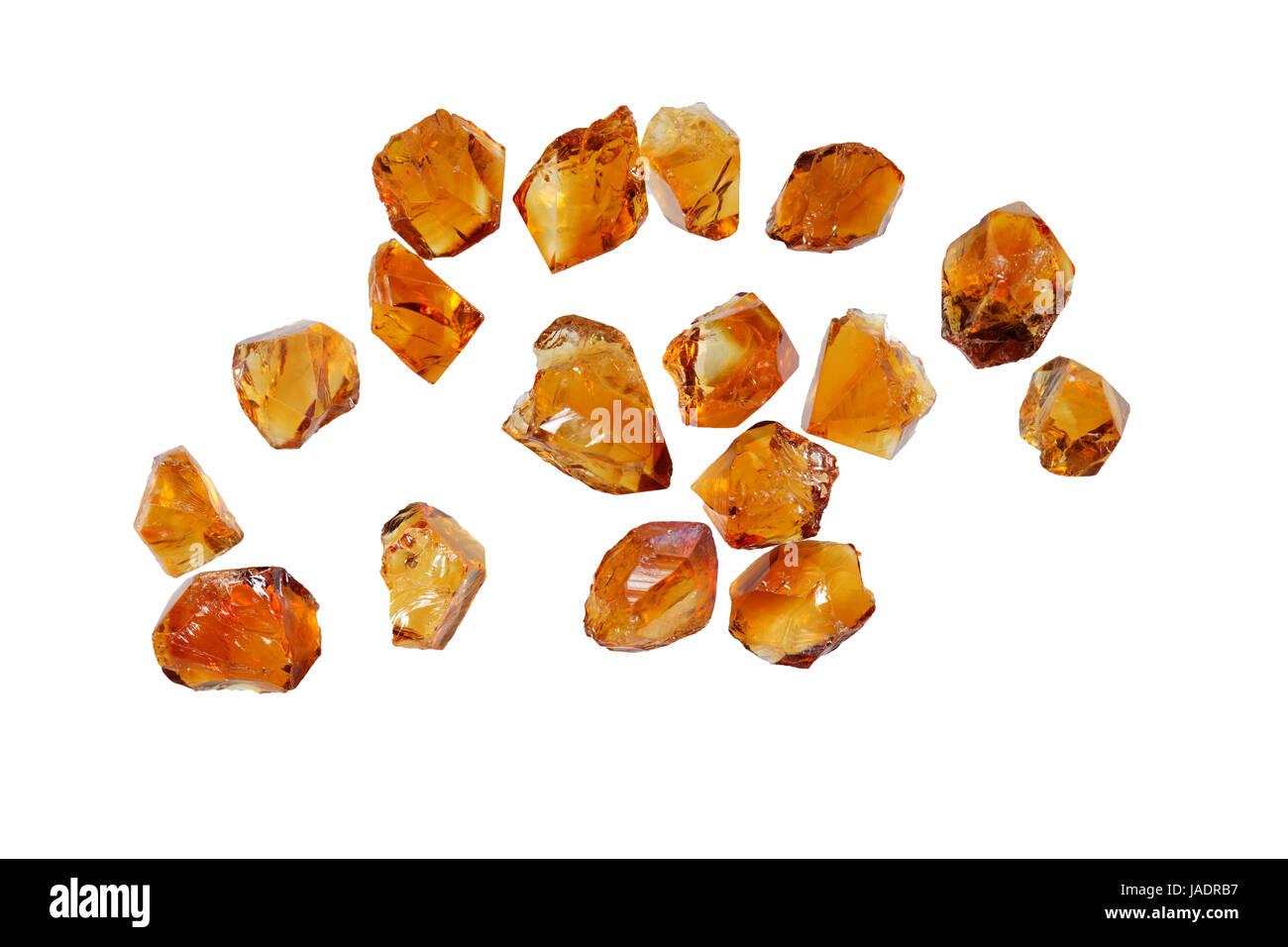 Eine Auswahl verschiedener Citrinquarze, freigestellt Stock Photo - Alamy