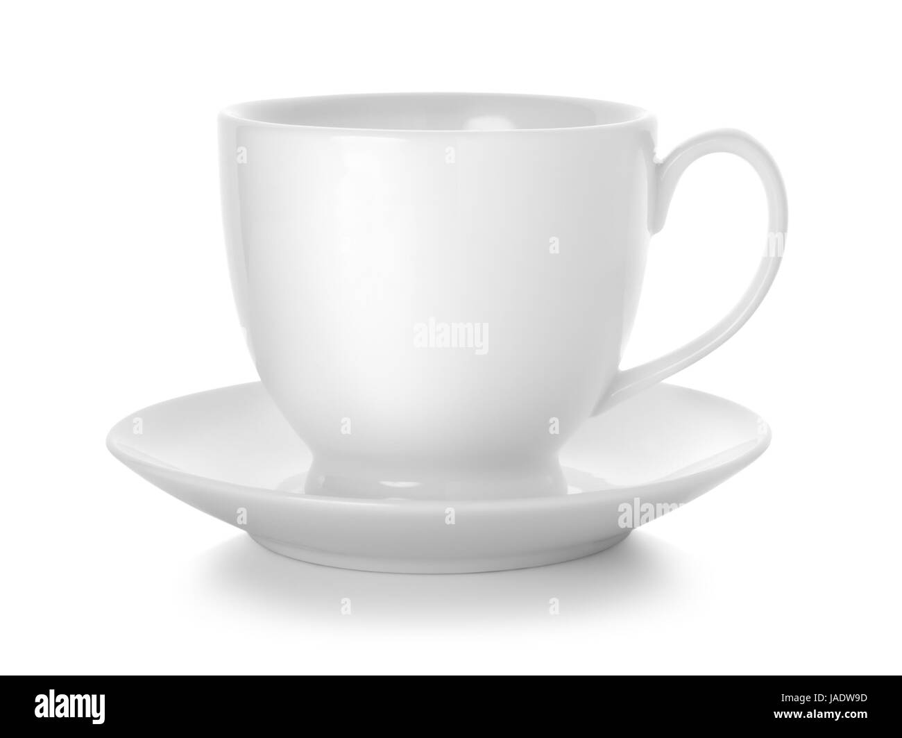 Coffee cup and saucer isolated on white background. Path Stock Photo ...