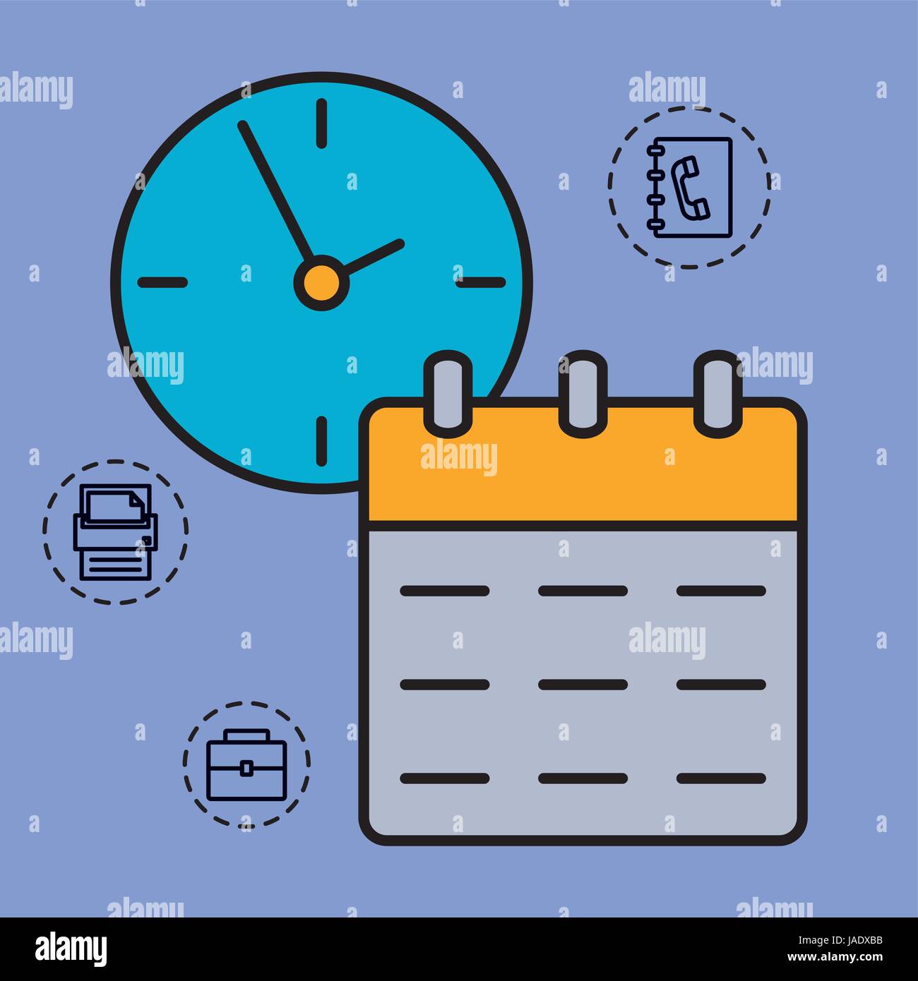 Calendar and clock icon stock vector image art alamy
