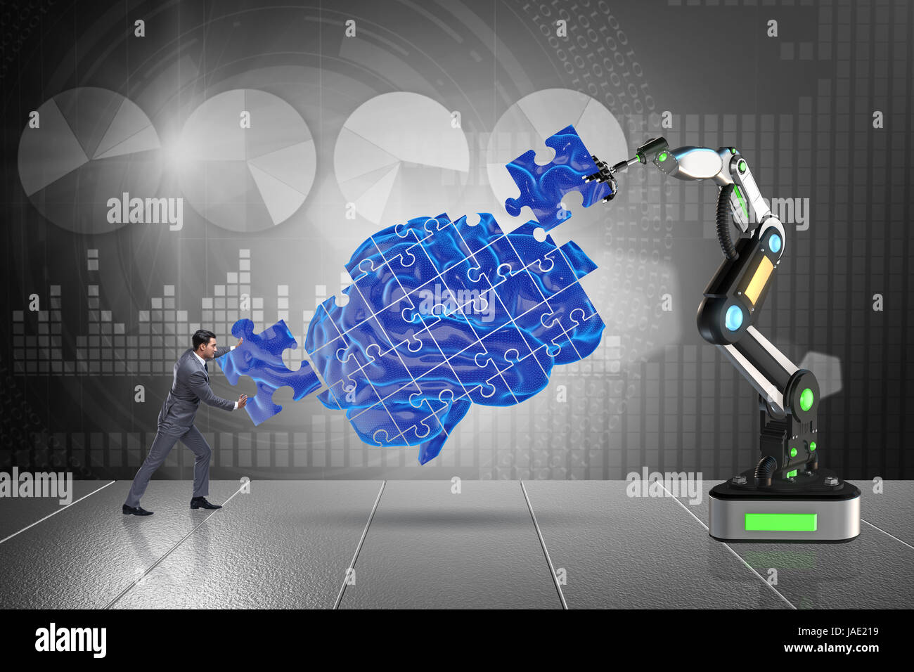 Artificial intelligence concept with businessman Stock Photo - Alamy