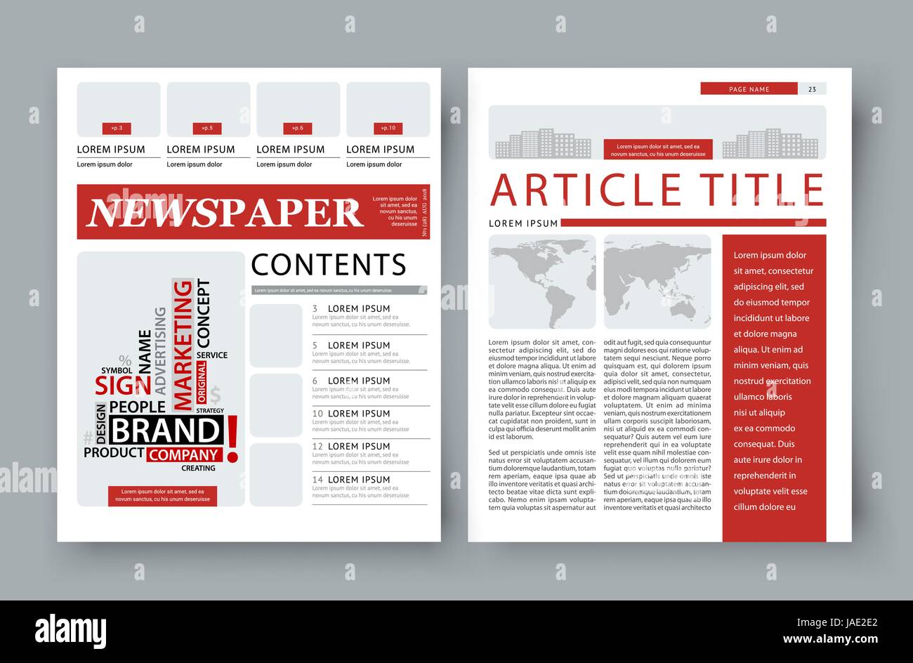 Corporate magazine template front page Stock Vector