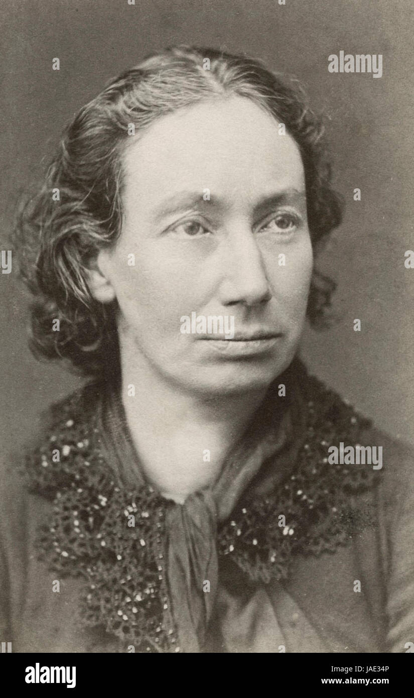 Louise Michel - French anarchist, school teacher, medical worker, and important figure in the Paris Commune. circa 1870 Stock Photo