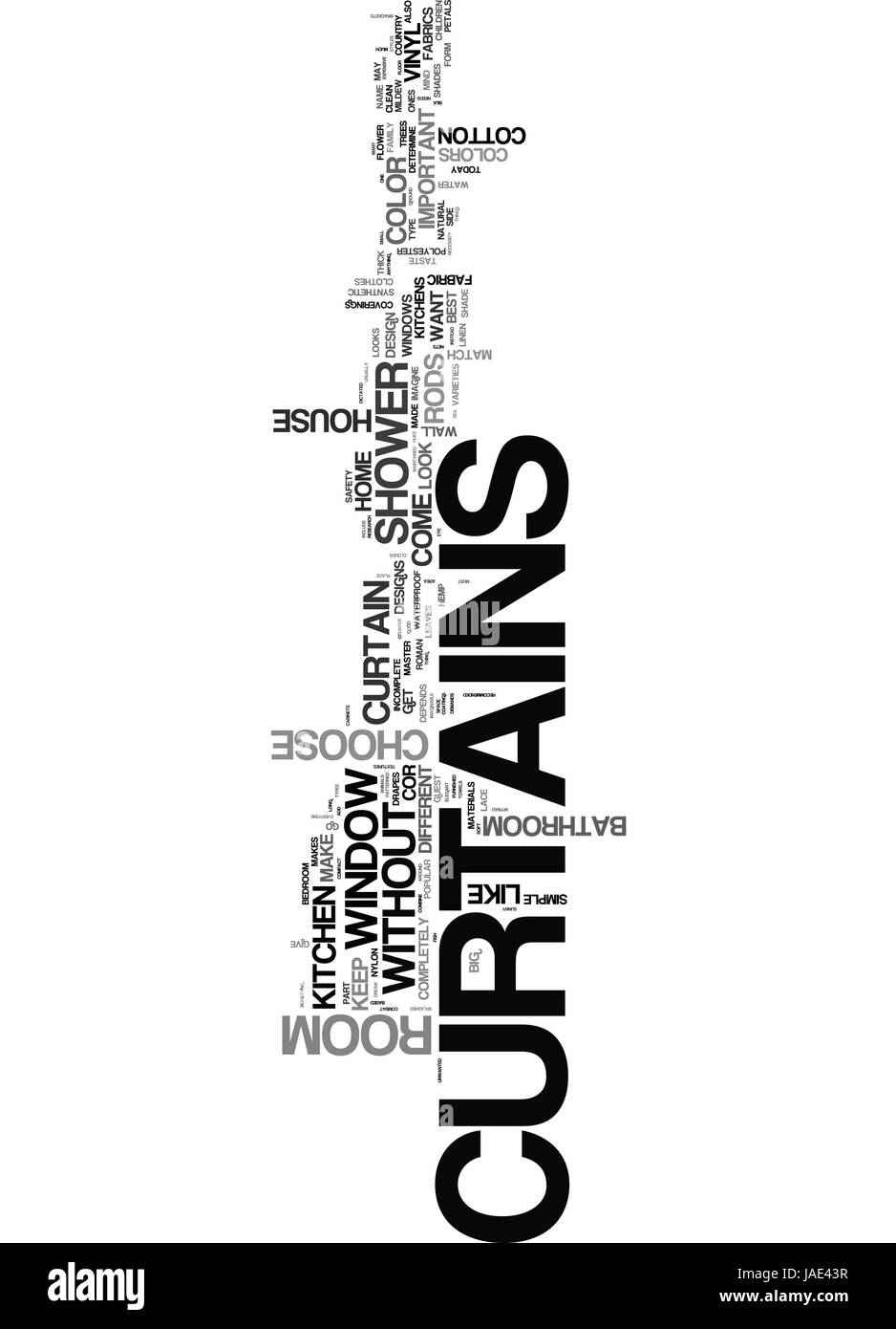 Without Drapes Is It Curtains Text Word Cloud Concept Stock Vector