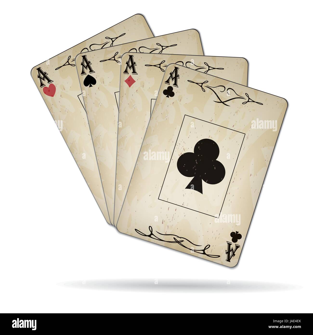 Ace of spades, ace of hearts, ace of diamonds, ace of clubs poker cards set  old look Stock Vector Image & Art - Alamy