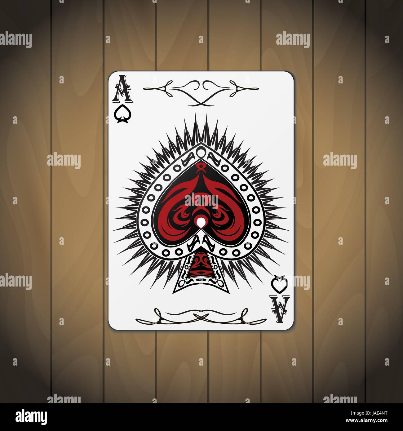 Ace of spades, poker cards wood background Stock Vector Image & Art Alamy