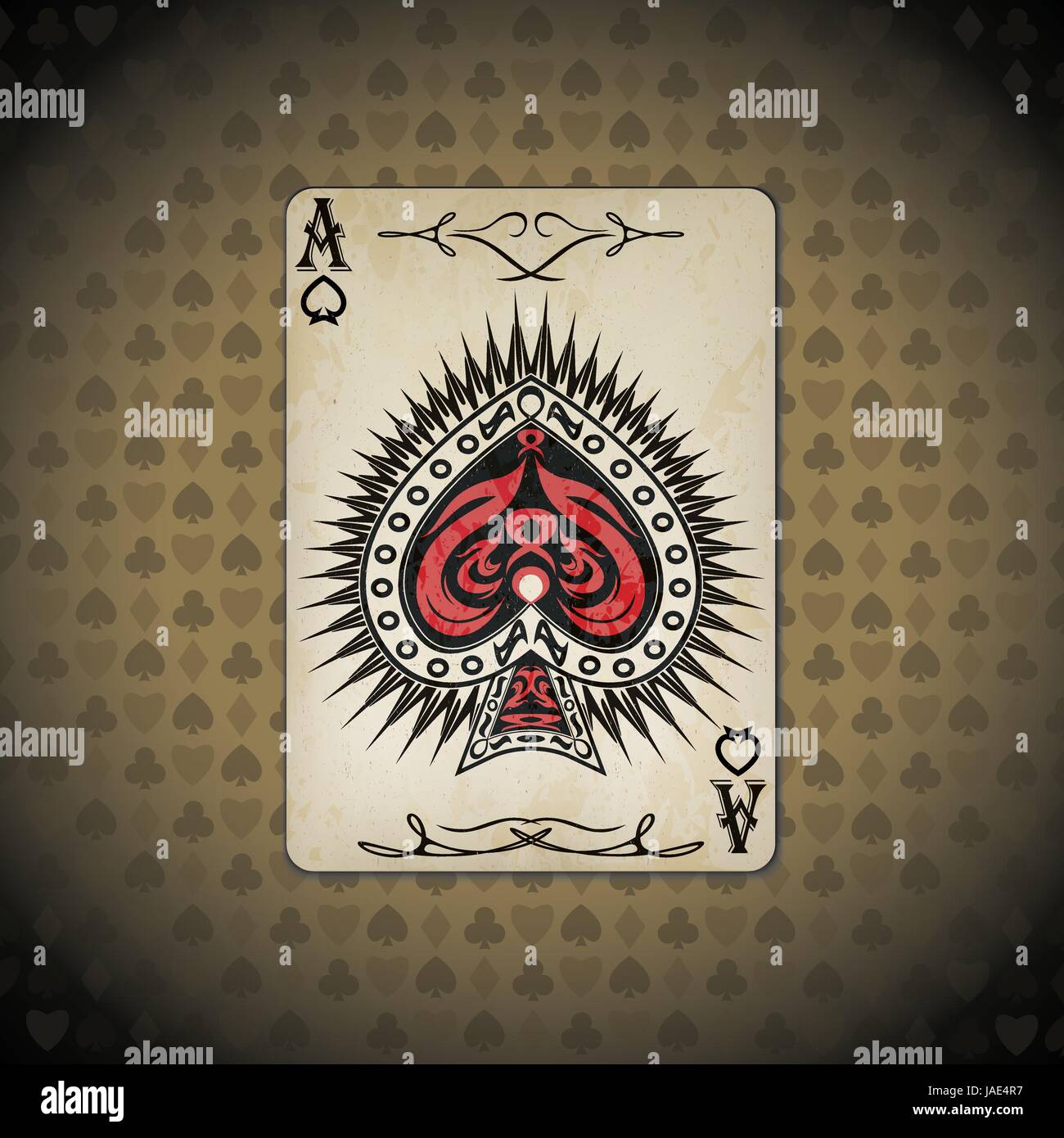 Ace of spades, poker cards old look vintage background Stock Vector Image & Art Alamy