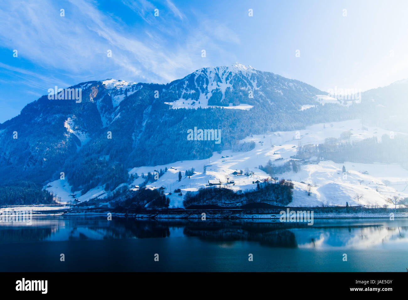 Winter in the swiss alps Stock Photo - Alamy