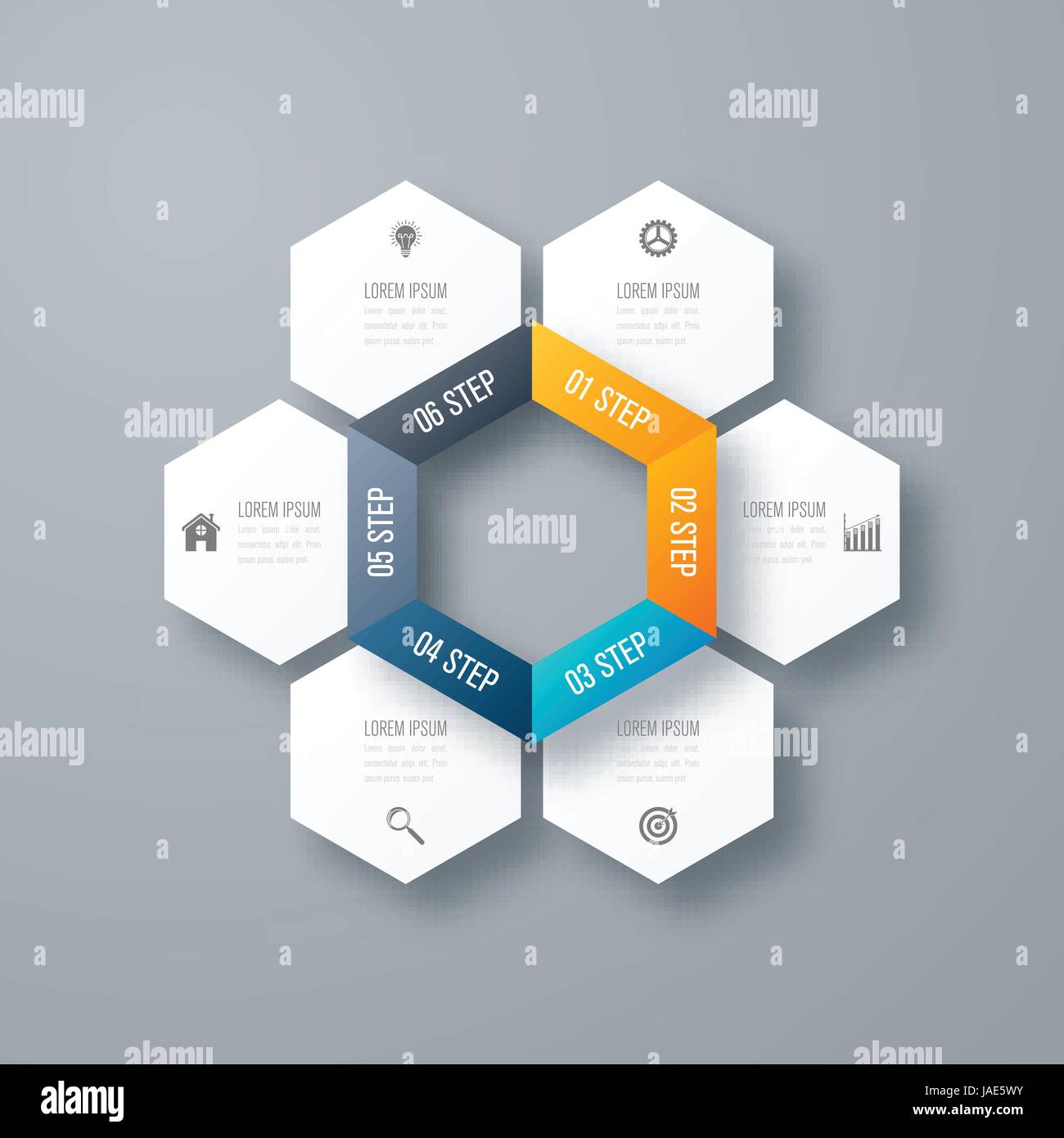 Vector illustration infographics six options. Template for brochure ...