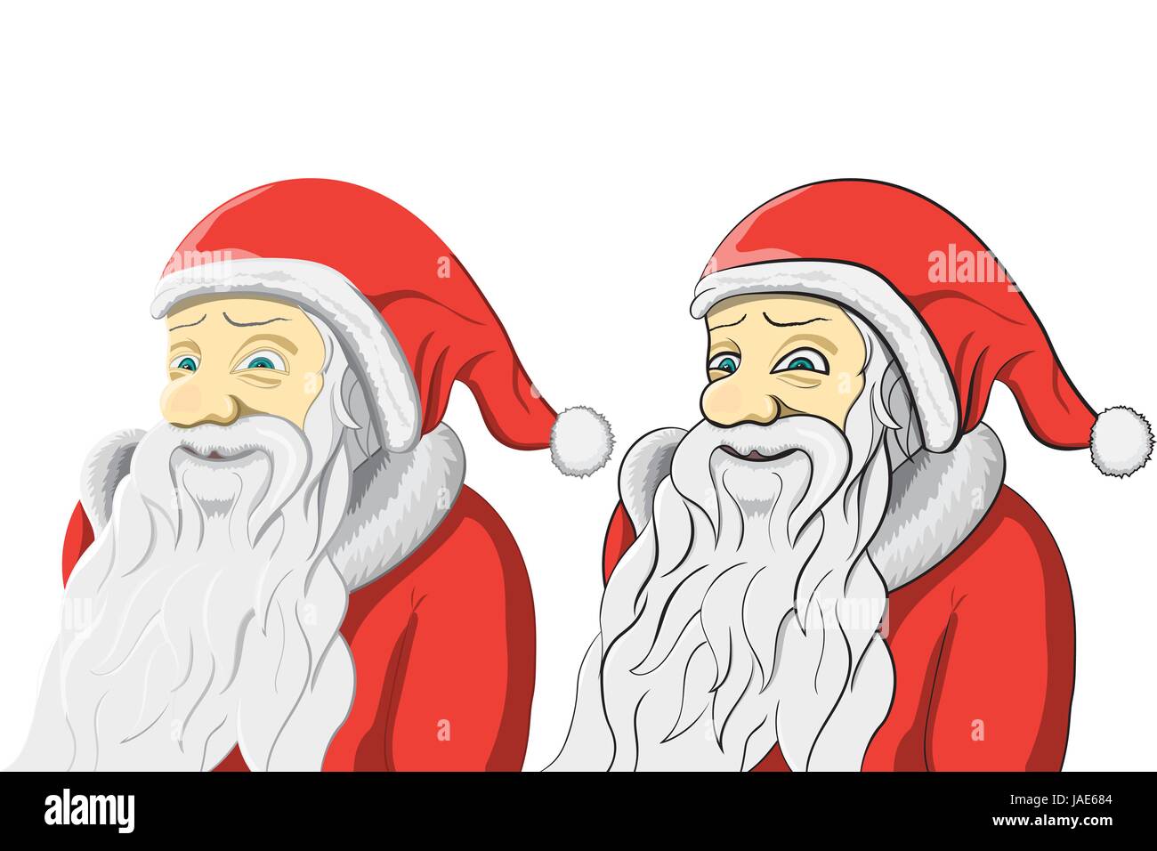 Santa Claus set isolated on white Background Stock Vector Image & Art ...