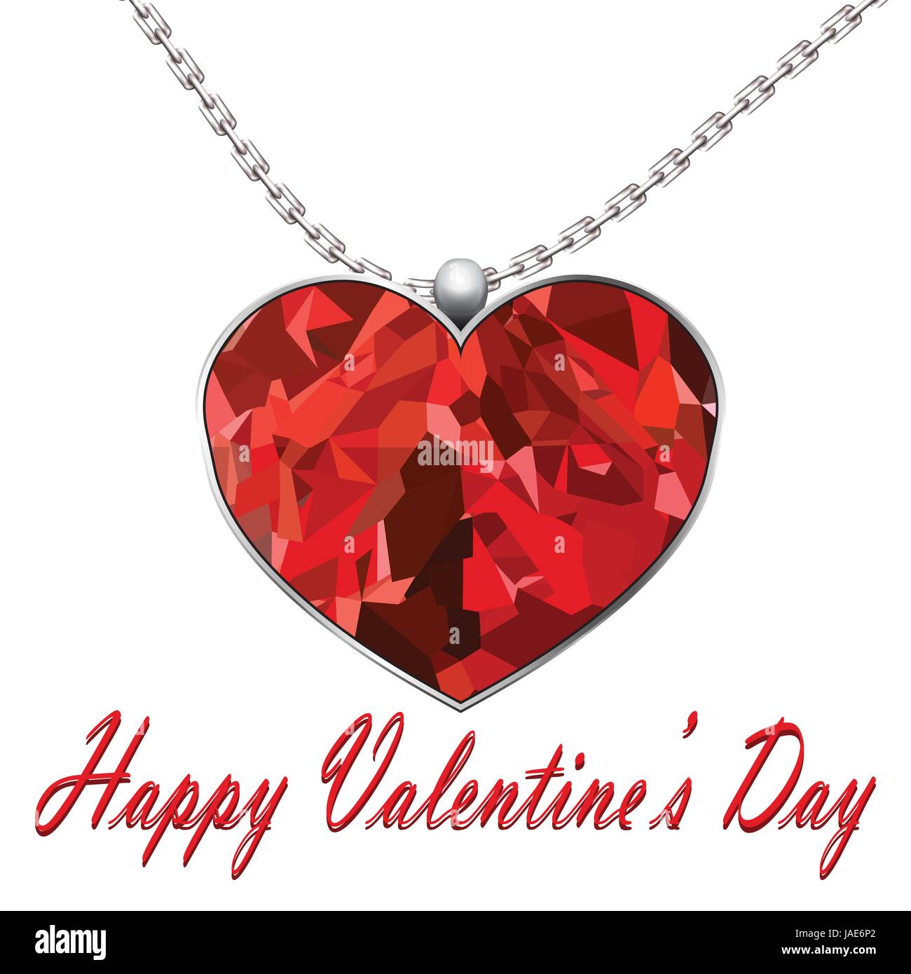 Valentines Day heart pendant on white background text Valentines day ...