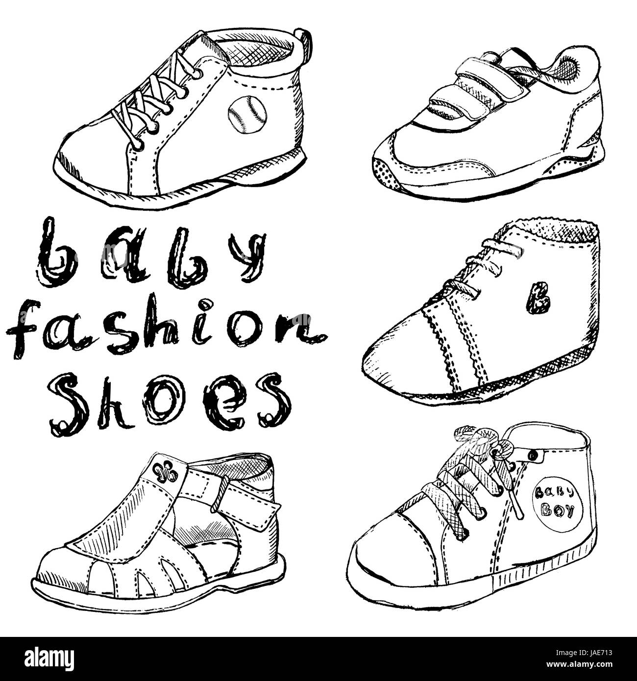 baby shoes sketch