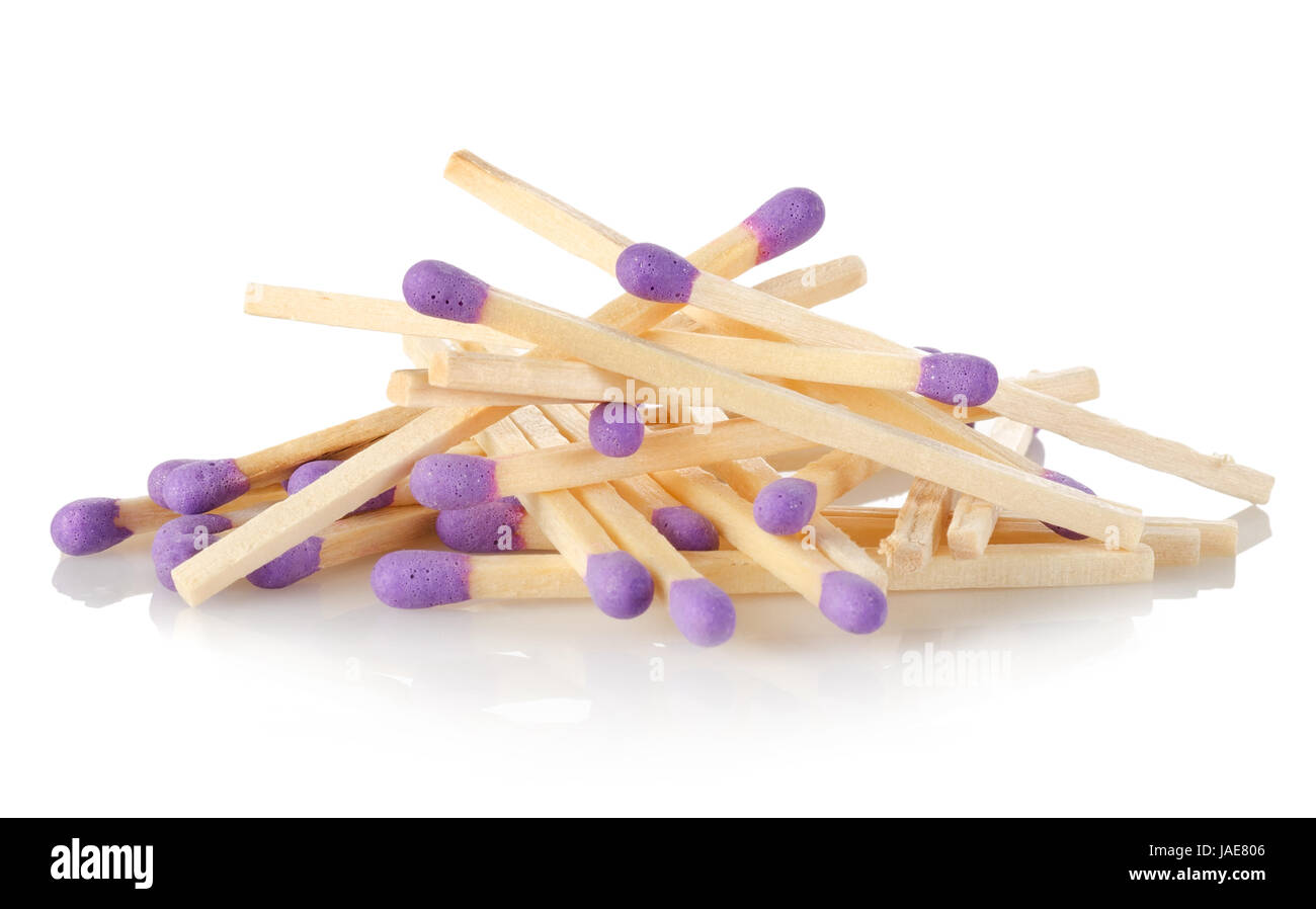 Blue matches isolated on a white background Stock Photo - Alamy