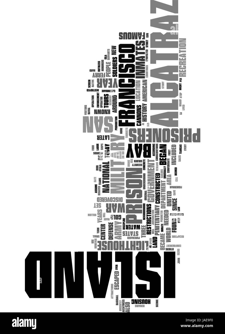 A History Of Alcatraz Island Text Word Cloud Concept Stock Vector Image Art Alamy