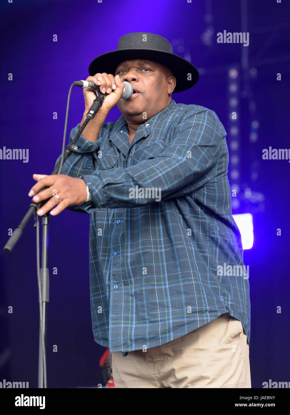 Kanda Bongo Man performing at the Wychwood Festival, Cheltenham, UK Stock Photo