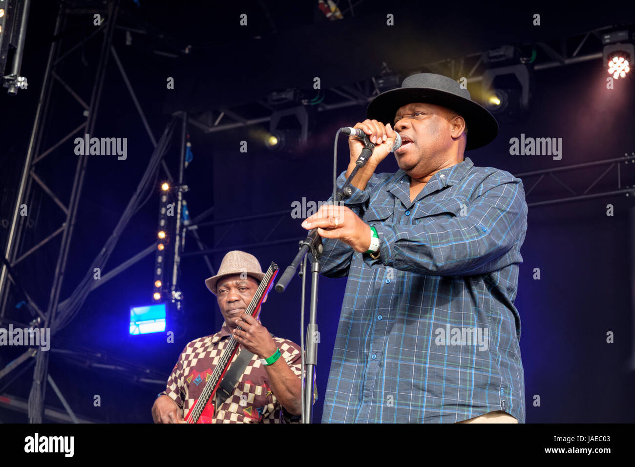 Kanda Bongo Man performing at the Wychwood Festival, Cheltenham, UK Stock Photo