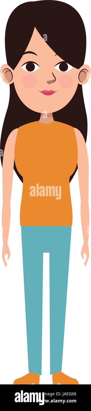 cute woman looking away view front Stock Vector Image & Art - Alamy