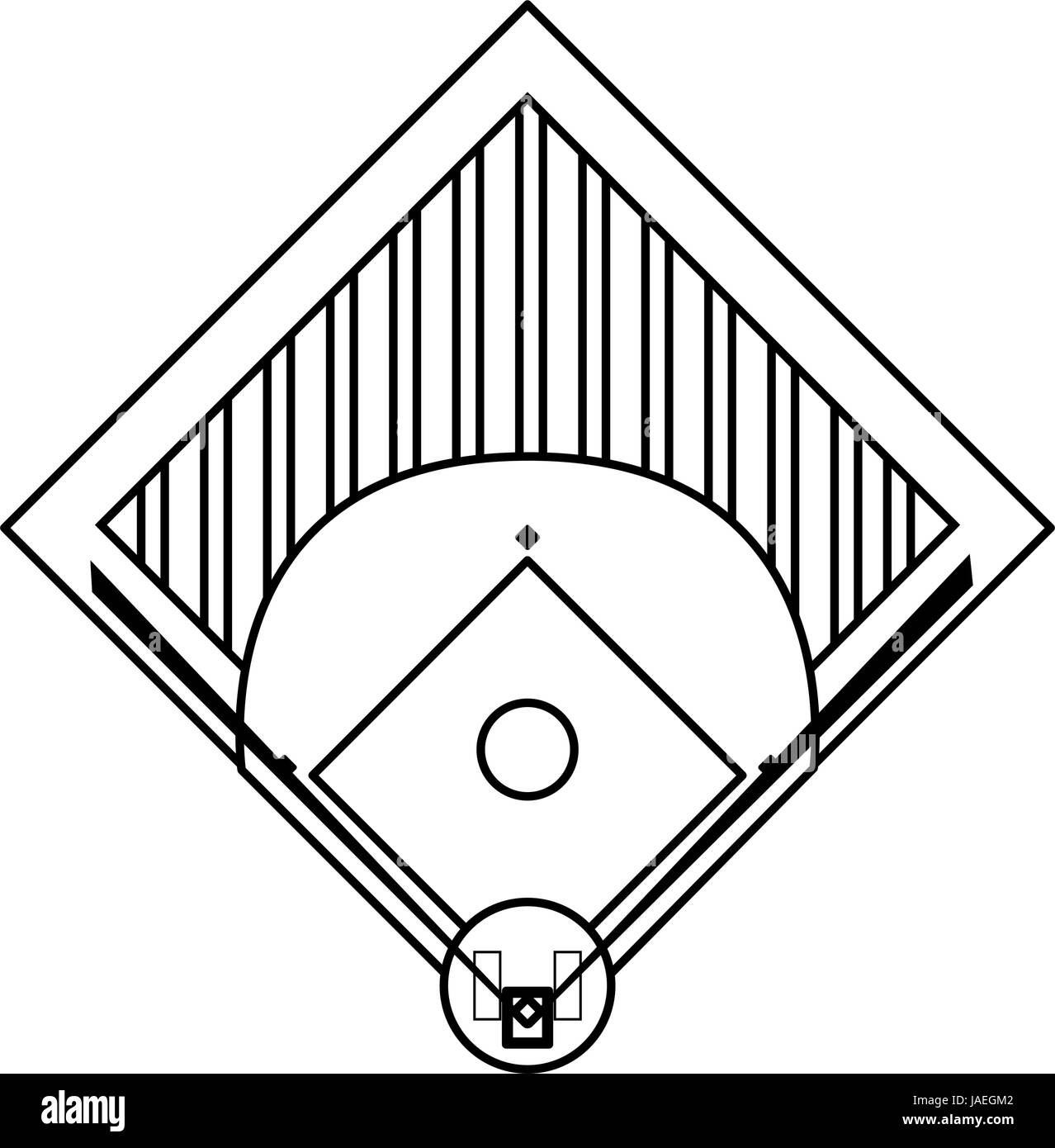 Softball Field Clipart Black And White