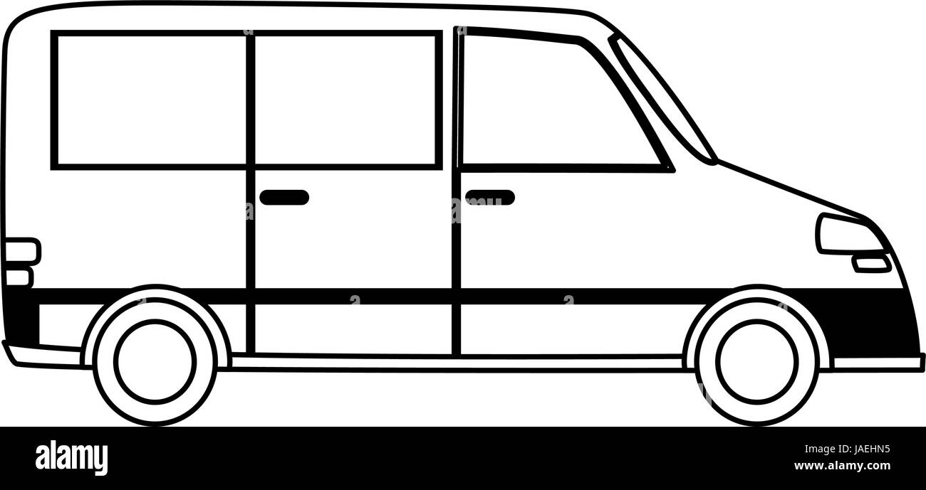 white and black van