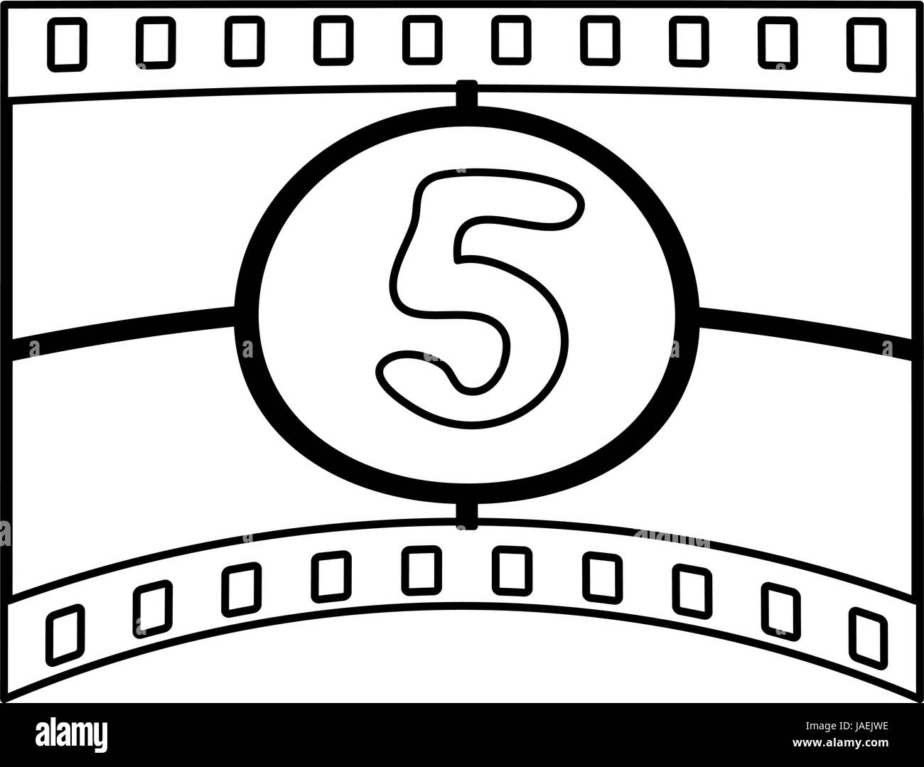 video tape segment with number countdown  icon image  Stock Vector