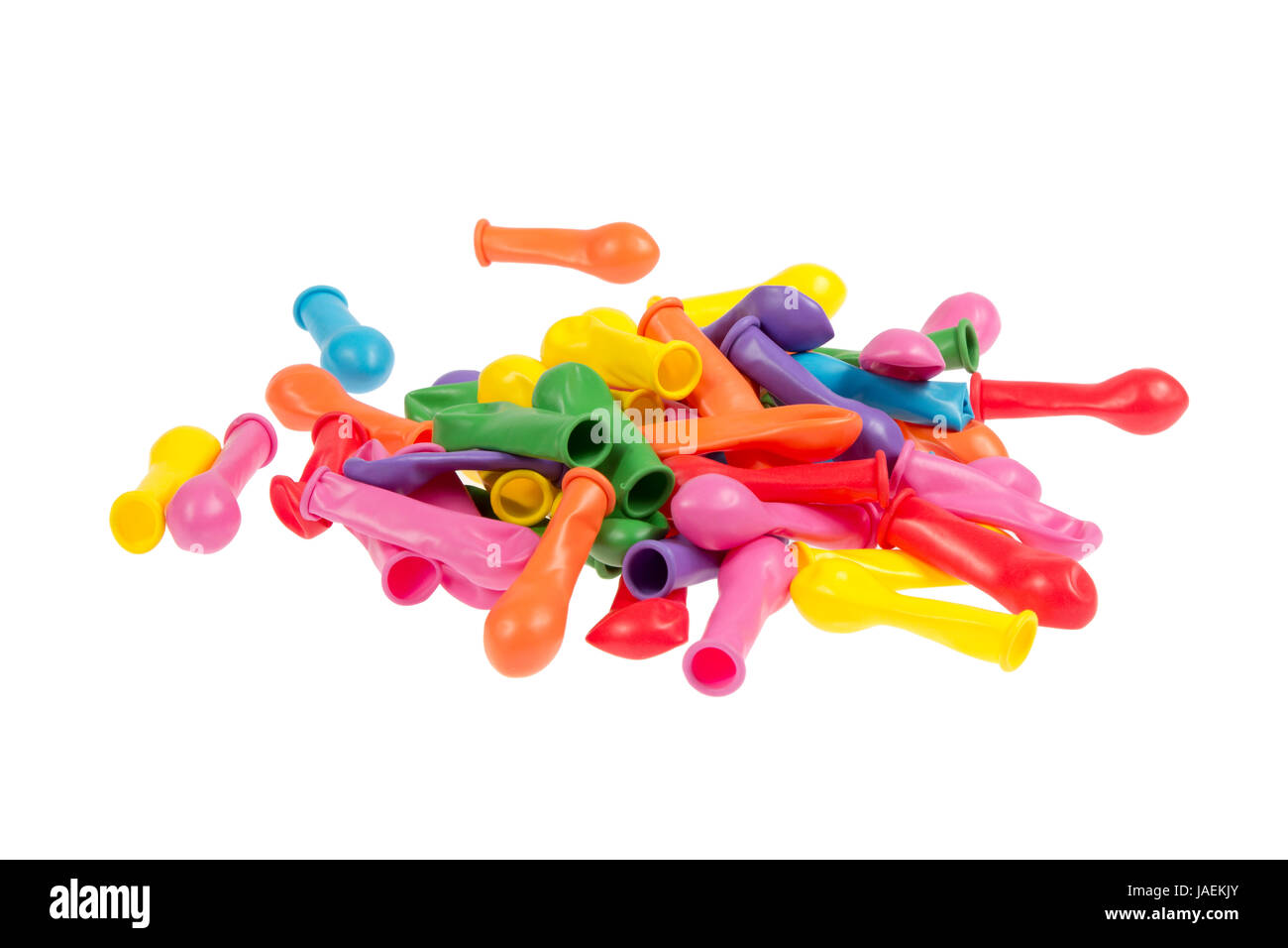 Kleine Luftballons oder Wasserbomben freigestellt auf weißem ...
